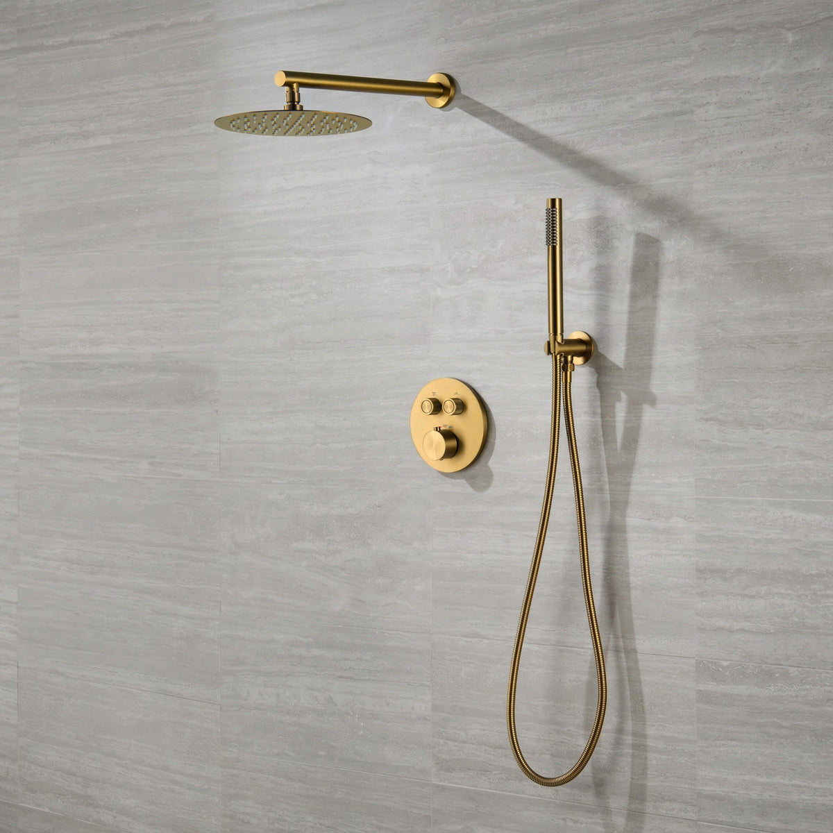 Circular 2-Function Thermostatic Complete Shower Faucet Set - KSF4023