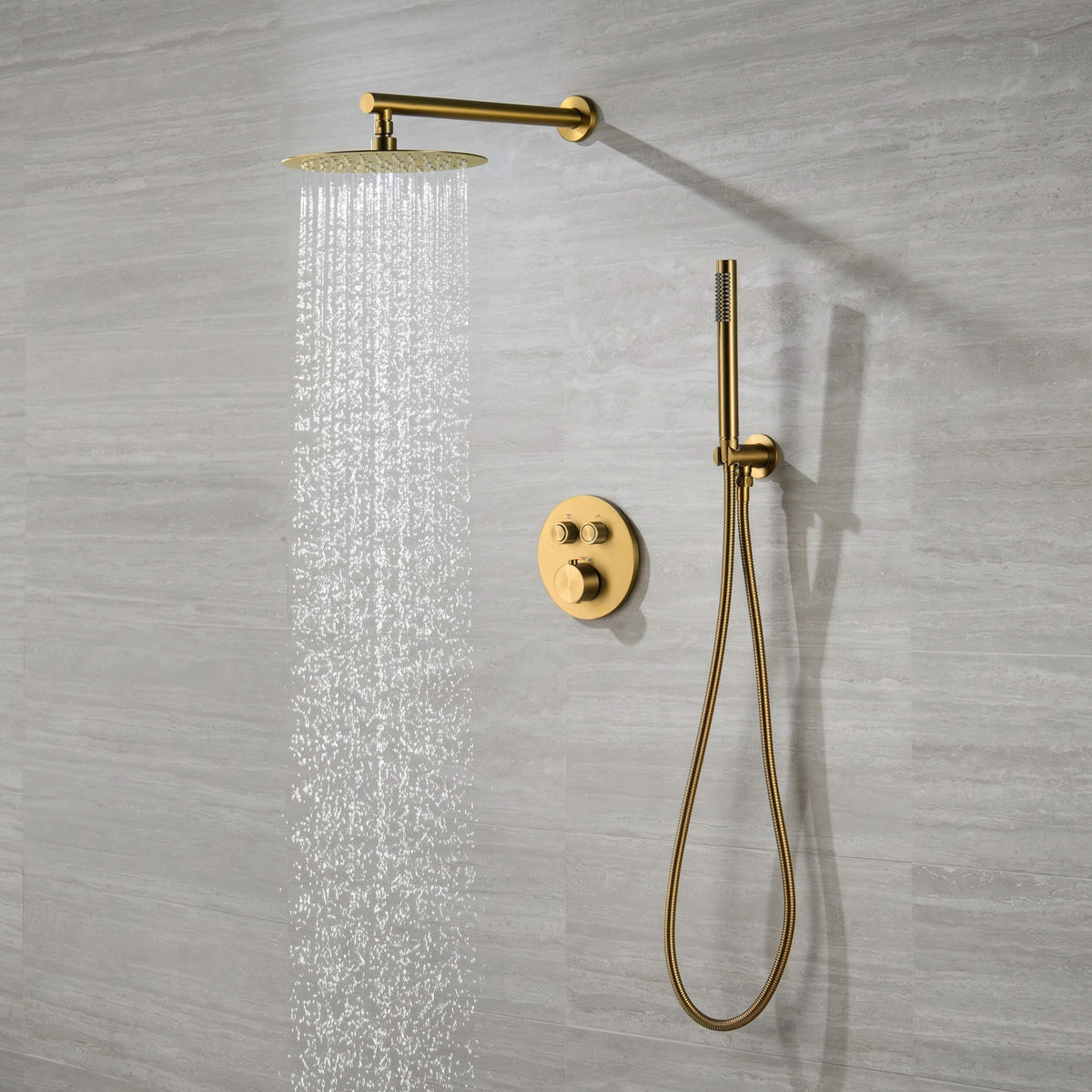 Circular 2-Function Thermostatic Complete Shower Faucet Set - KSF4023