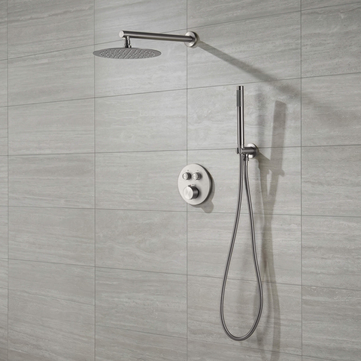 Circular 2-Function Thermostatic Complete Shower Faucet Set - KSF4023
