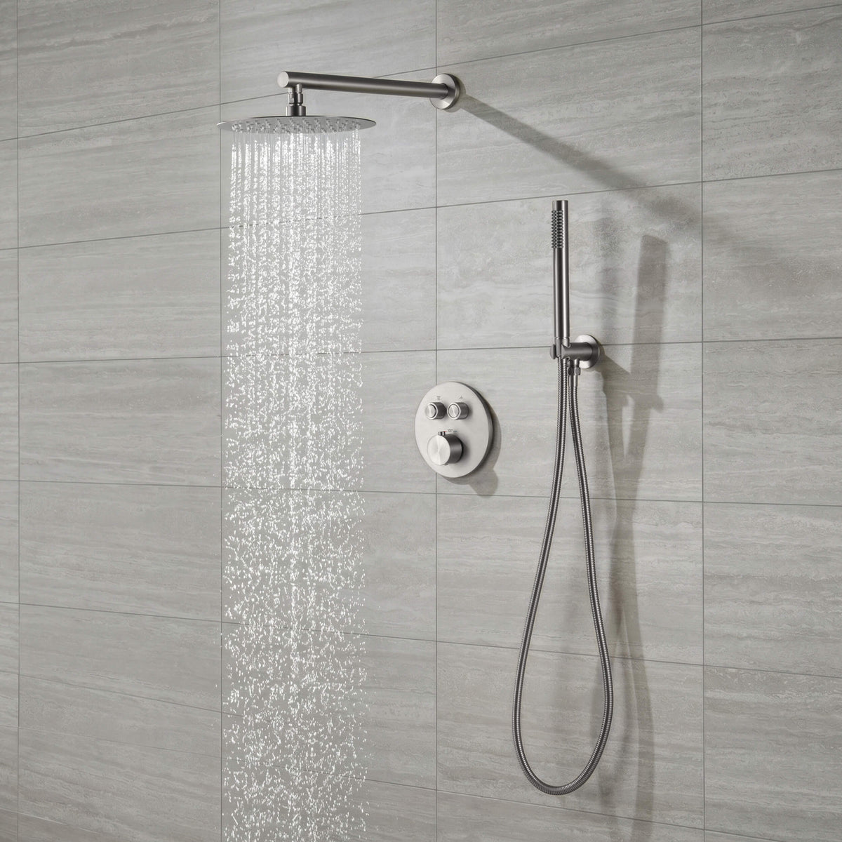 Circular 2-Function Thermostatic Complete Shower Faucet Set - KSF4023