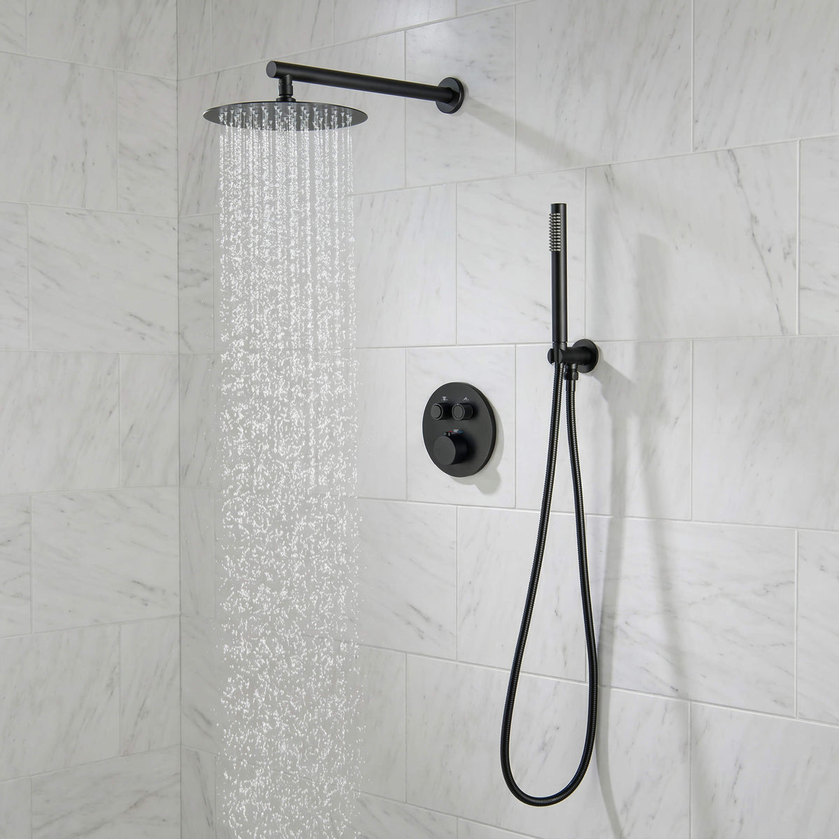 Circular 2-Function Thermostatic Complete Shower Faucet Set - KSF4023