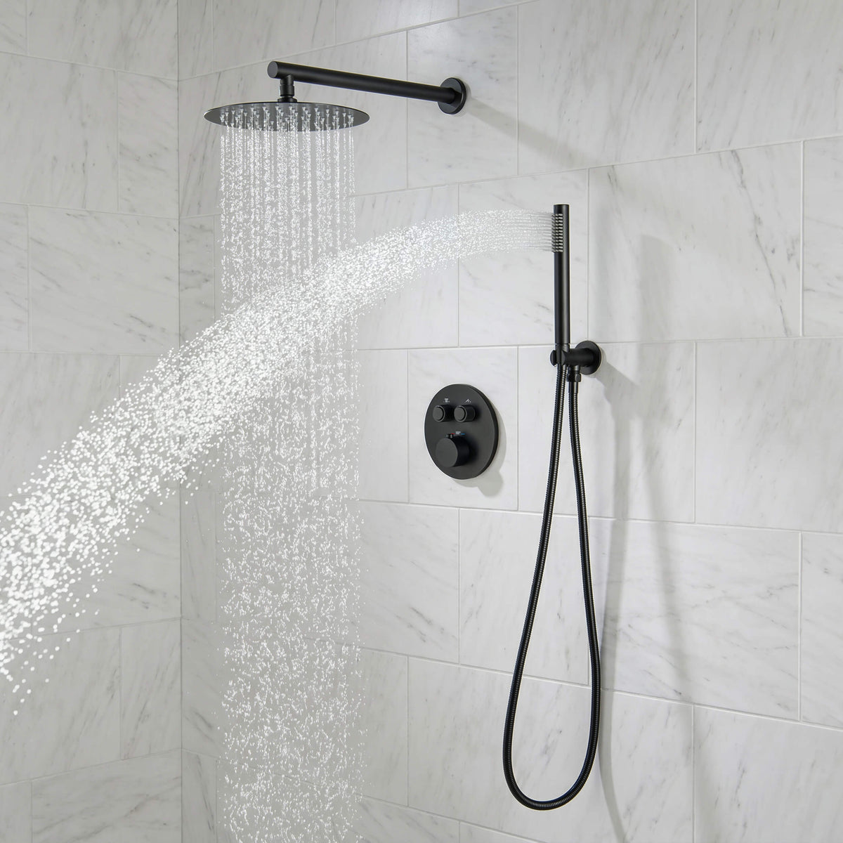 Circular 2-Function Thermostatic Complete Shower Faucet Set - KSF4023
