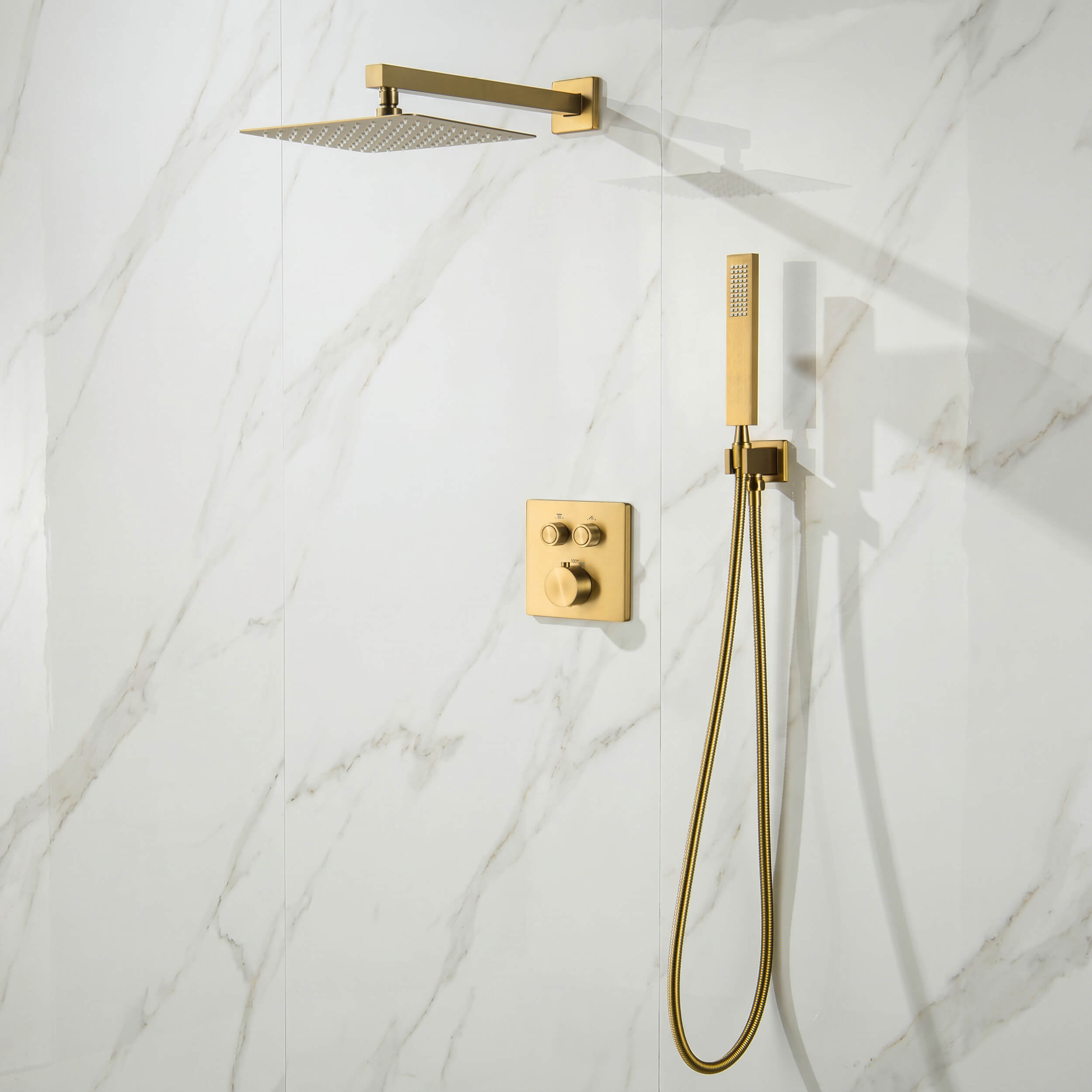Cube 2-Function Thermostatic Complete Shower Faucet Set - KSF4024