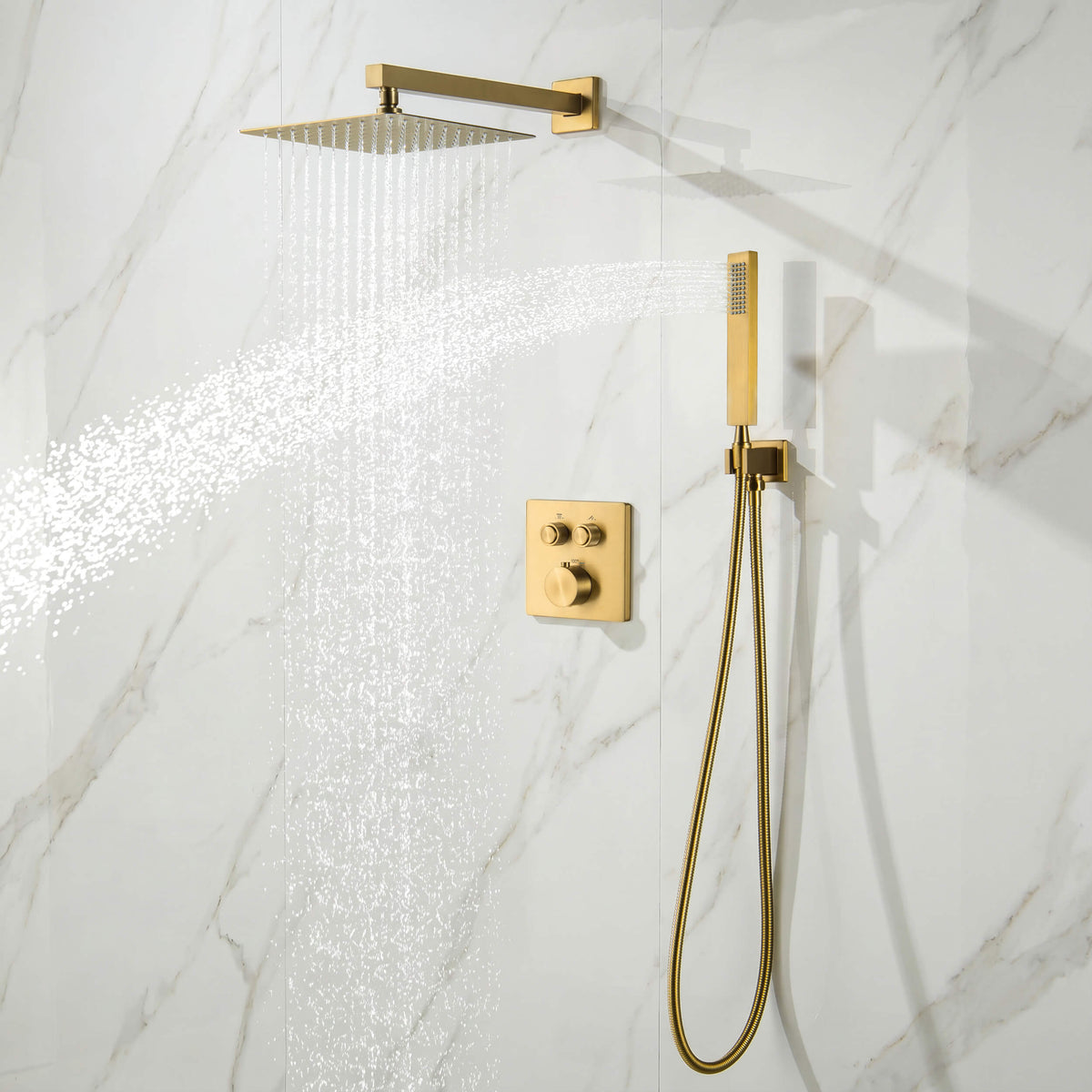 Cube 2-Function Thermostatic Complete Shower Faucet Set - KSF4024