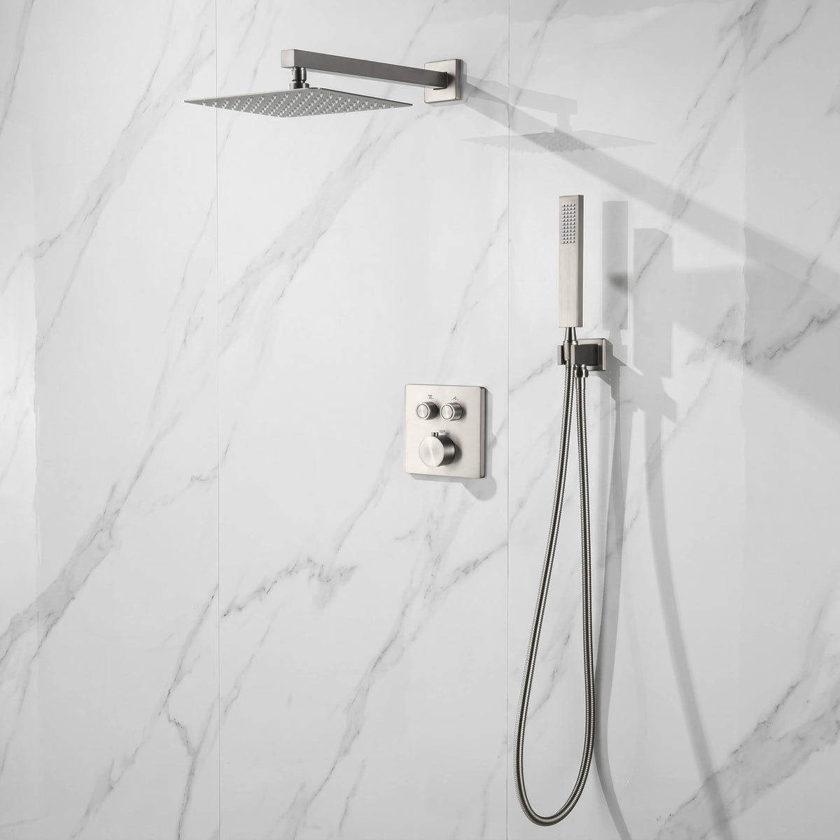 Cube 2-Function Thermostatic Complete Shower Faucet Set - KSF4024