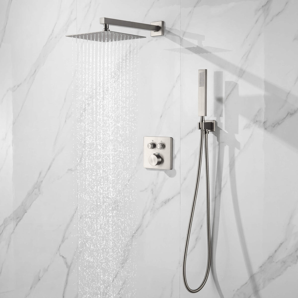 Cube 2-Function Thermostatic Complete Shower Faucet Set - KSF4024