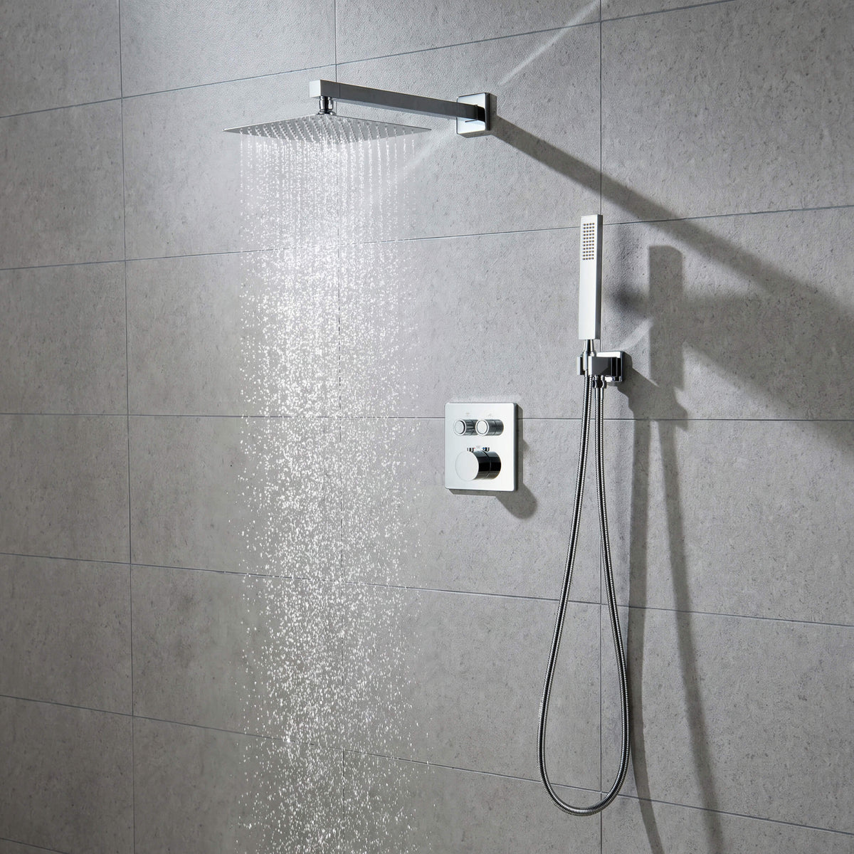 Cube 2-Function Thermostatic Complete Shower Faucet Set - KSF4024