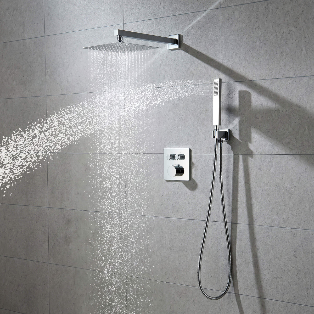 Cube 2-Function Thermostatic Complete Shower Faucet Set - KSF4024