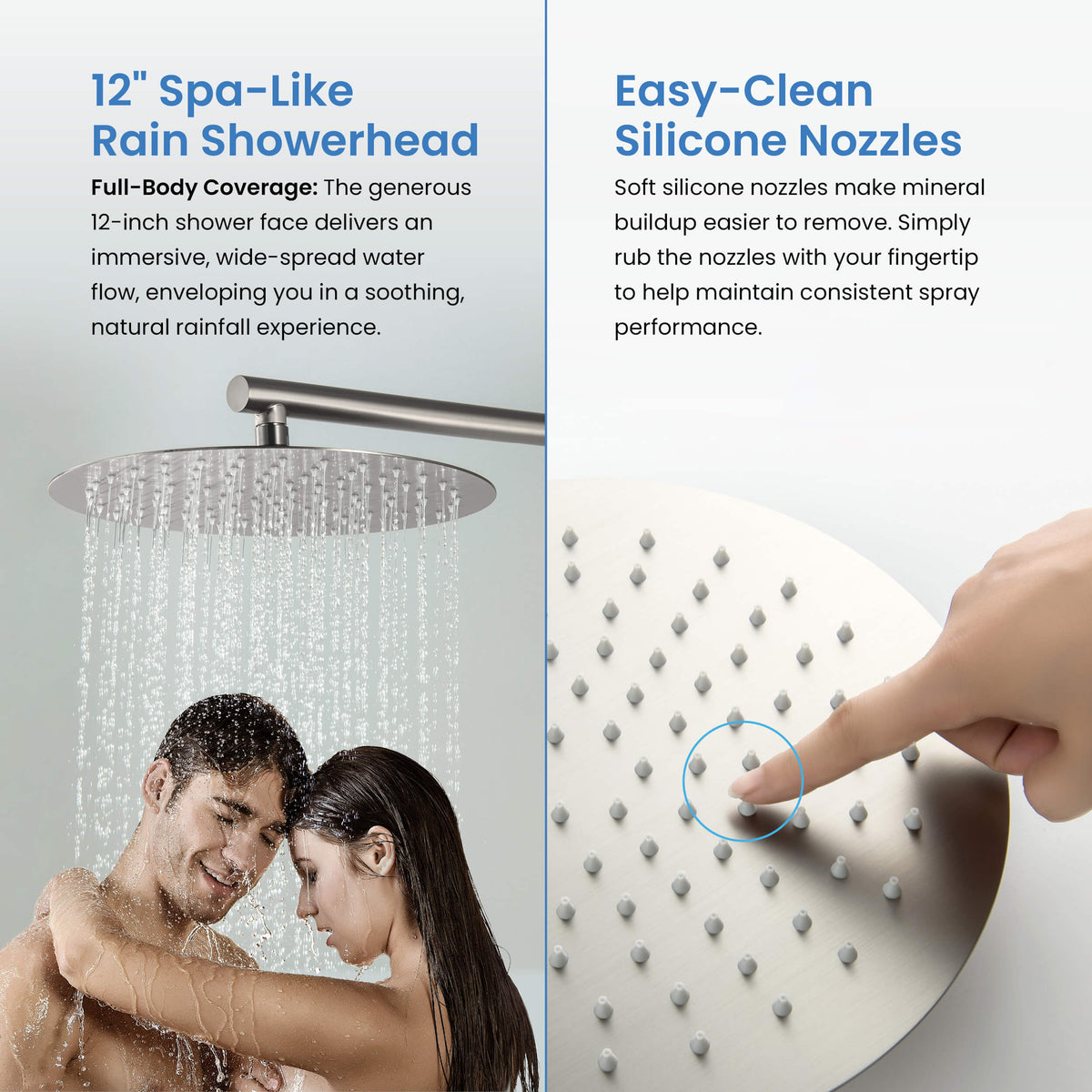 Circular 3-Function Thermostatic Complete Shower Faucet Set with Wall-Mount Rainshower, Handheld Shower, and Body Jets - KSF4025