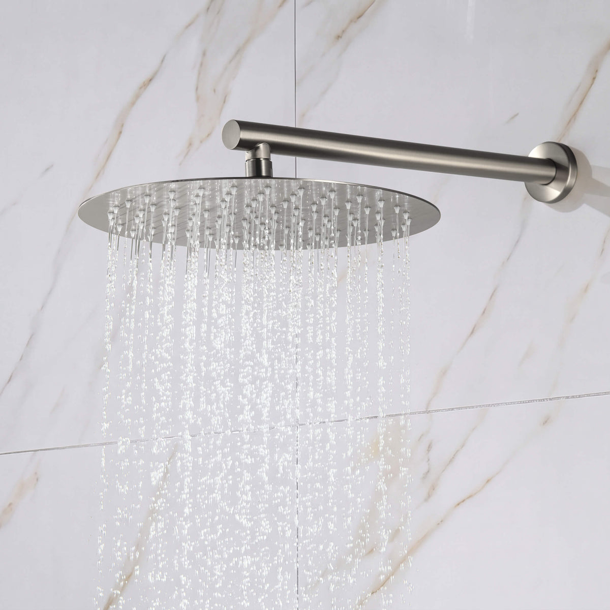 Circular 3-Function Thermostatic Complete Shower Faucet Set with Wall-Mount Rainshower, Handheld Shower, and Body Jets - KSF4025