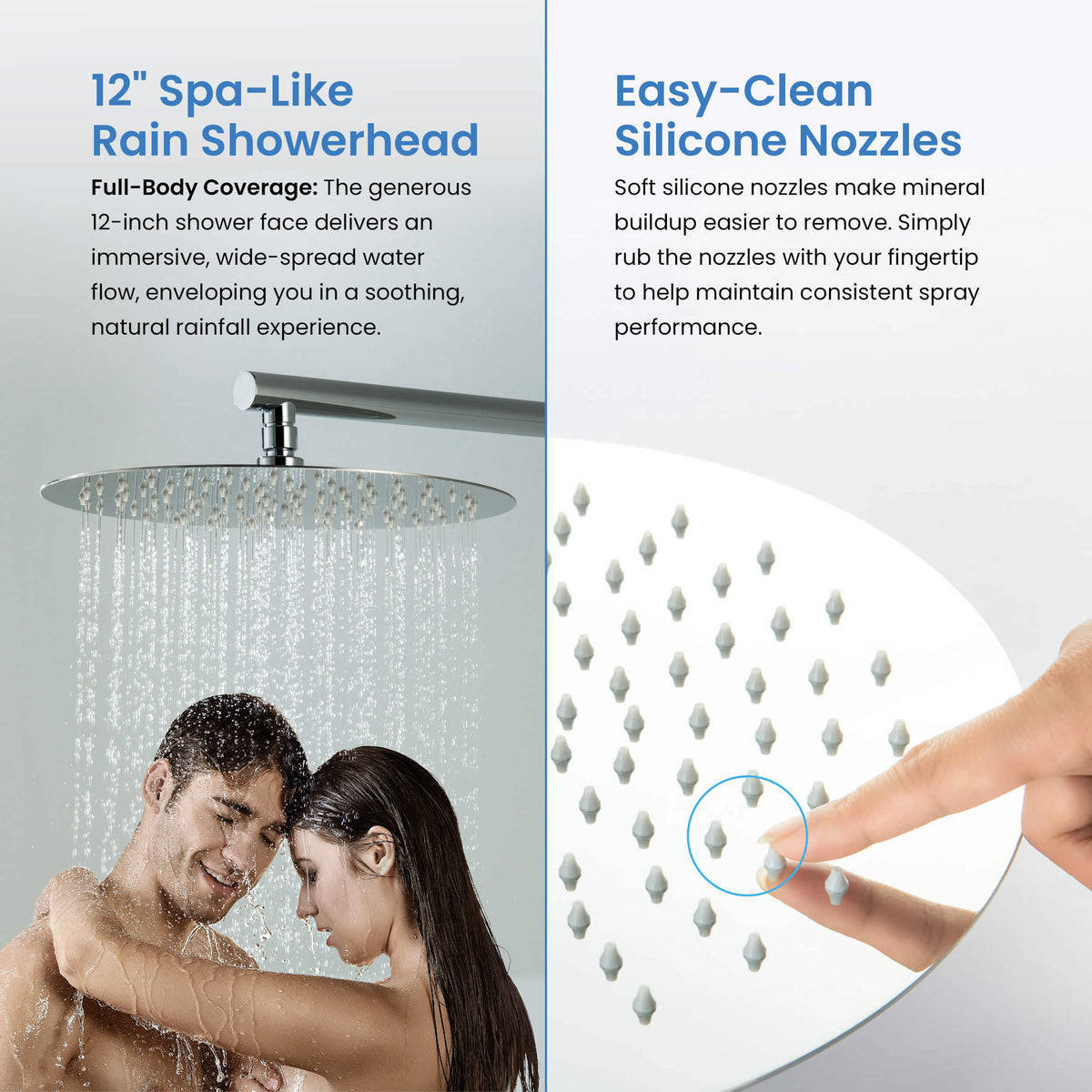 Circular 3-Function Thermostatic Complete Shower Faucet Set with Wall-Mount Rainshower, Handheld Shower, and Body Jets - KSF4025