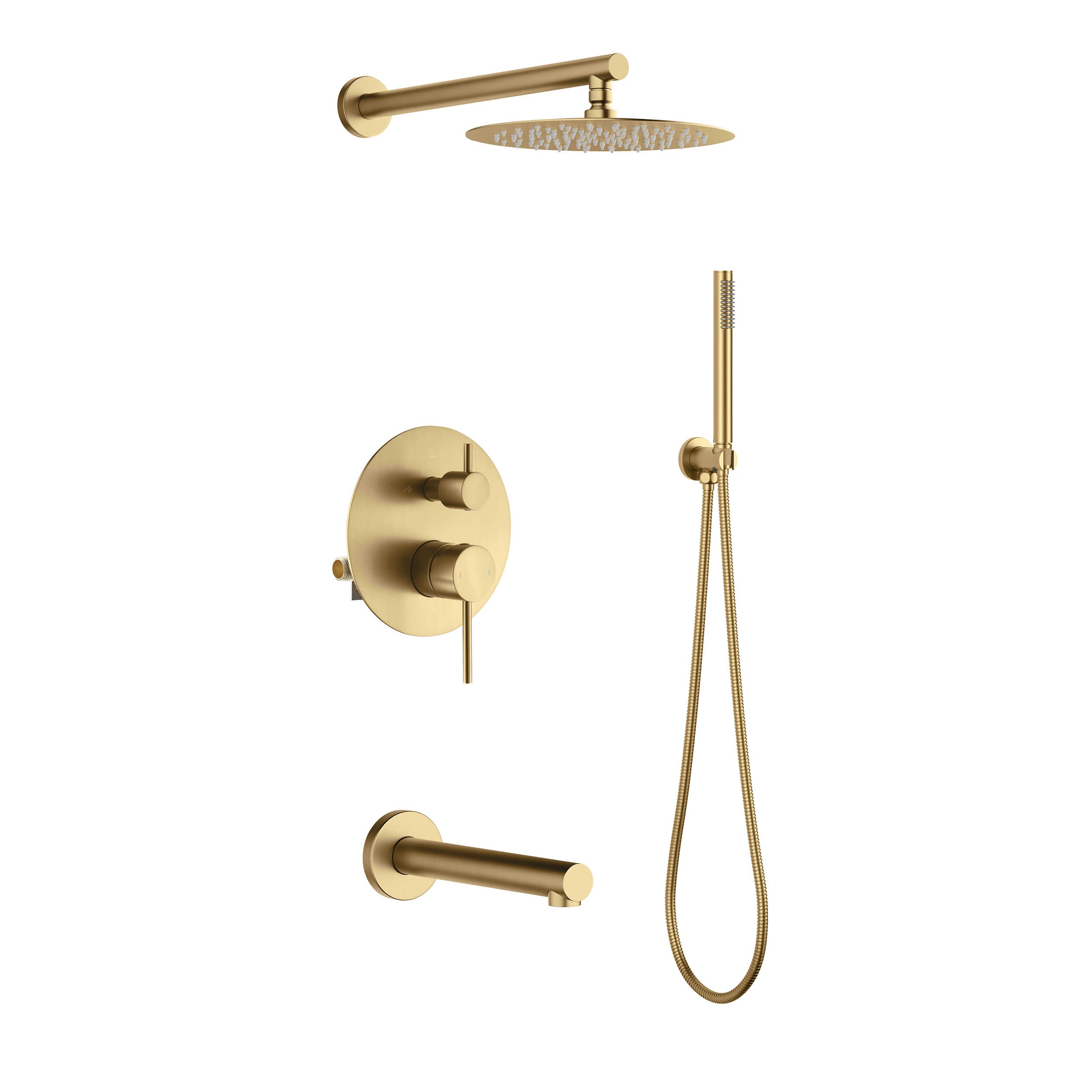 Circular Pressure Balanced 3-Function Shower System with Rough-In Valve KSF404