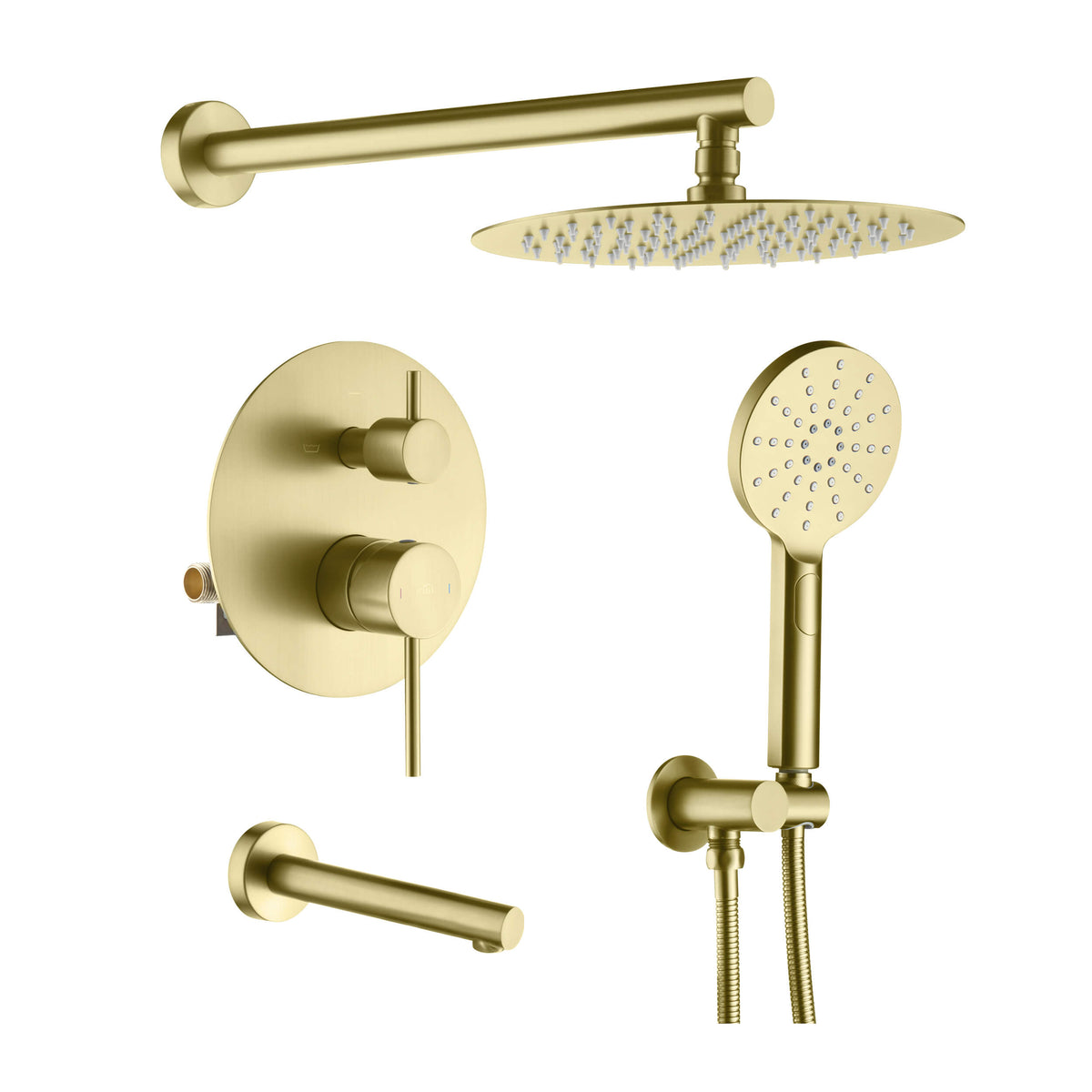 Circular Pressure Balanced 3-Function Shower System with Rough-In Valv