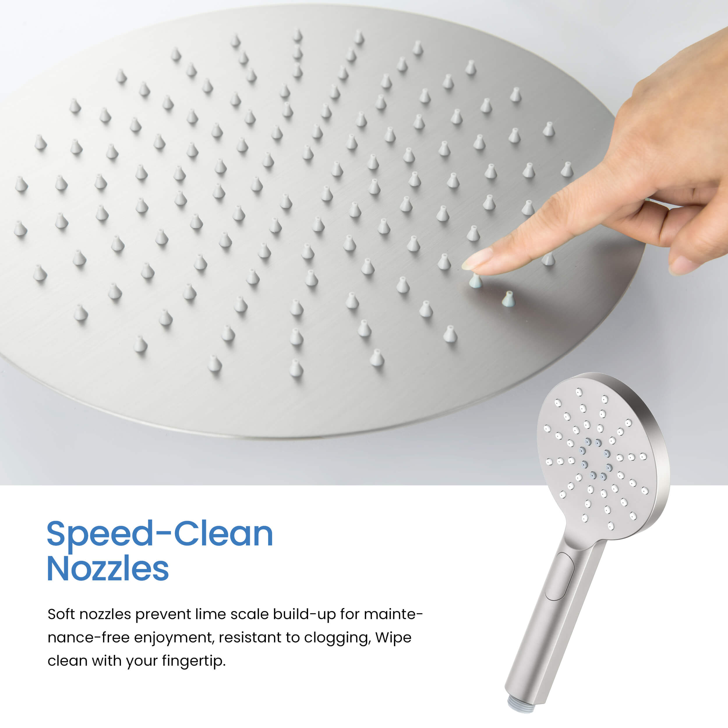 Circular Pressure Balanced Ceiling Mounted 2-Function Shower System with Rough In Valve - KSF408