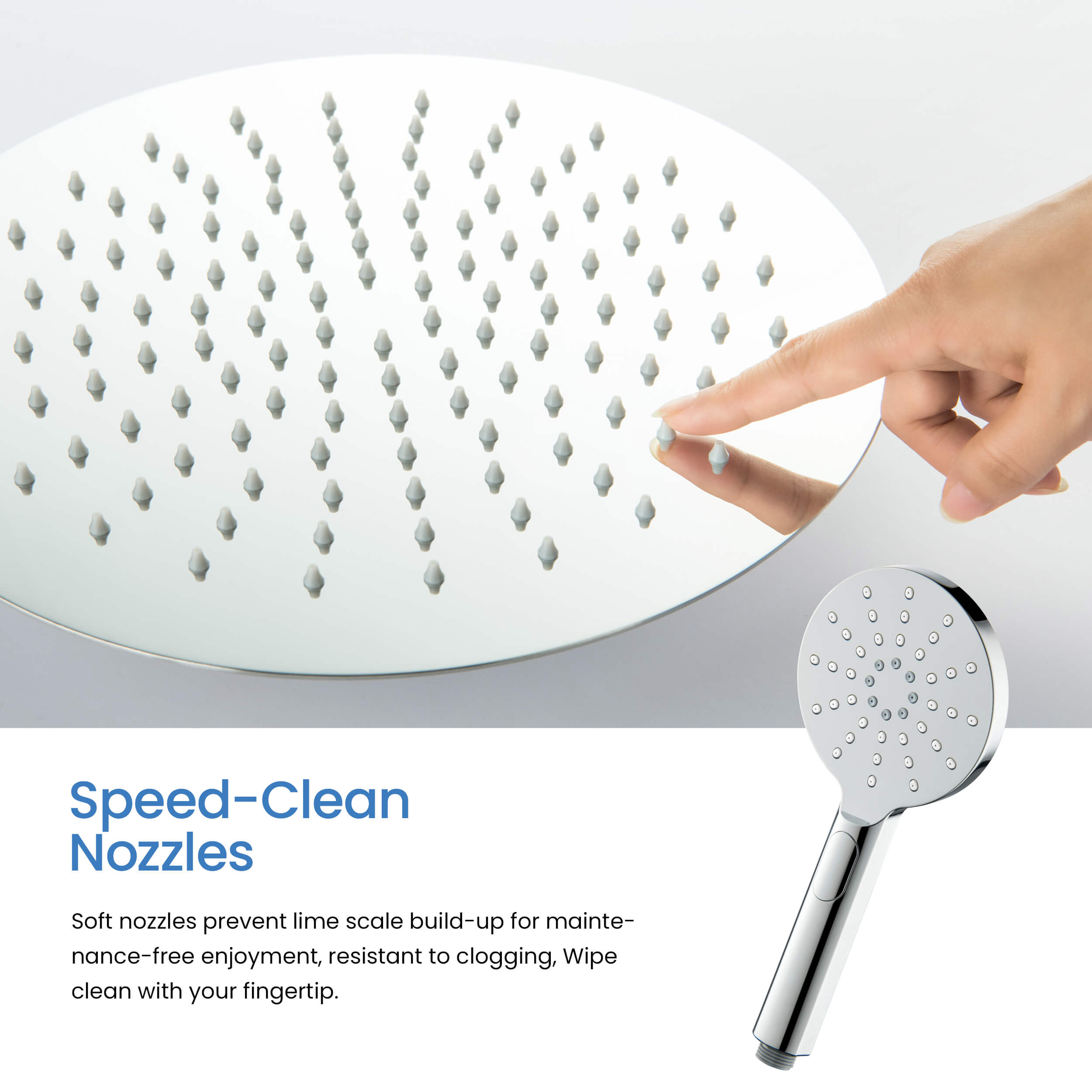 Circular Pressure Balanced Ceiling Mounted 2-Function Shower System with Rough In Valve - KSF408