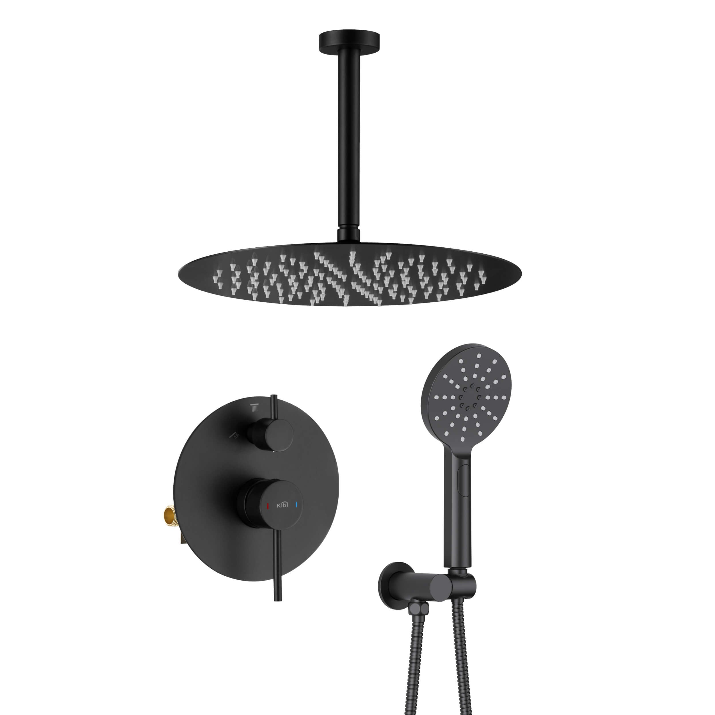 Circular Pressure Balanced Ceiling Mounted 2-Function Shower System with Rough In Valve - KSF408