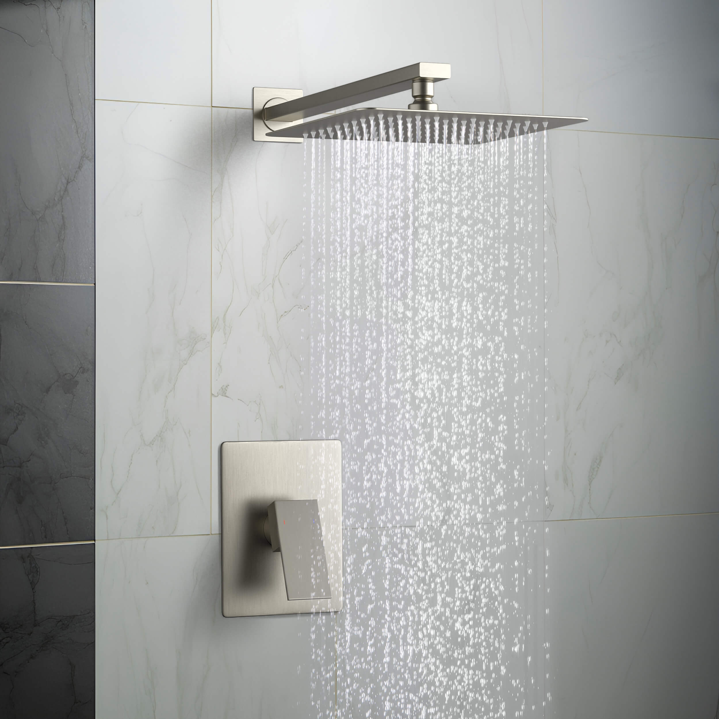 Cube Pressure Balanced Single Function Shower System with Rough In Valve - KSF411