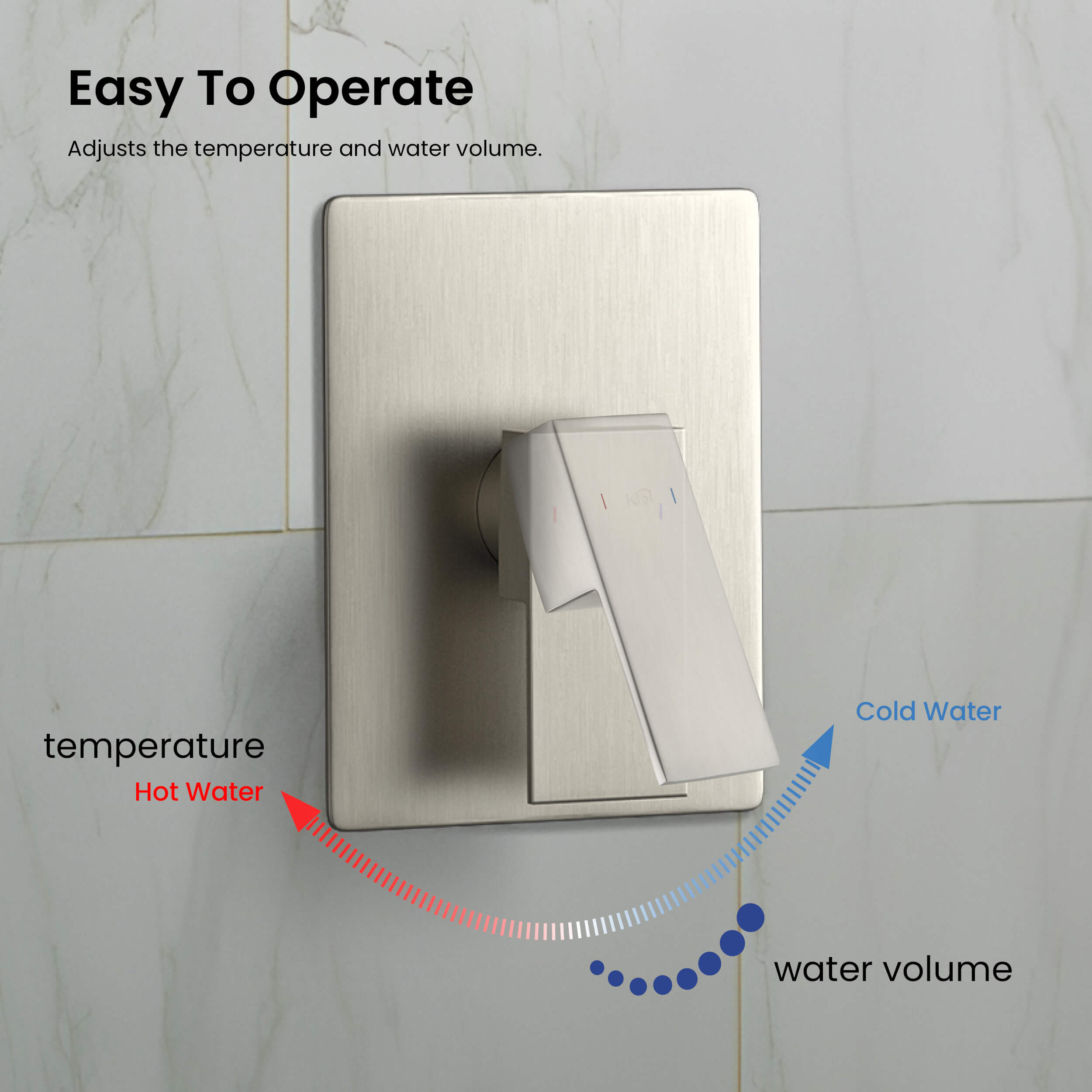 Cube Pressure Balanced Single Function Shower System with Rough In Valve - KSF411