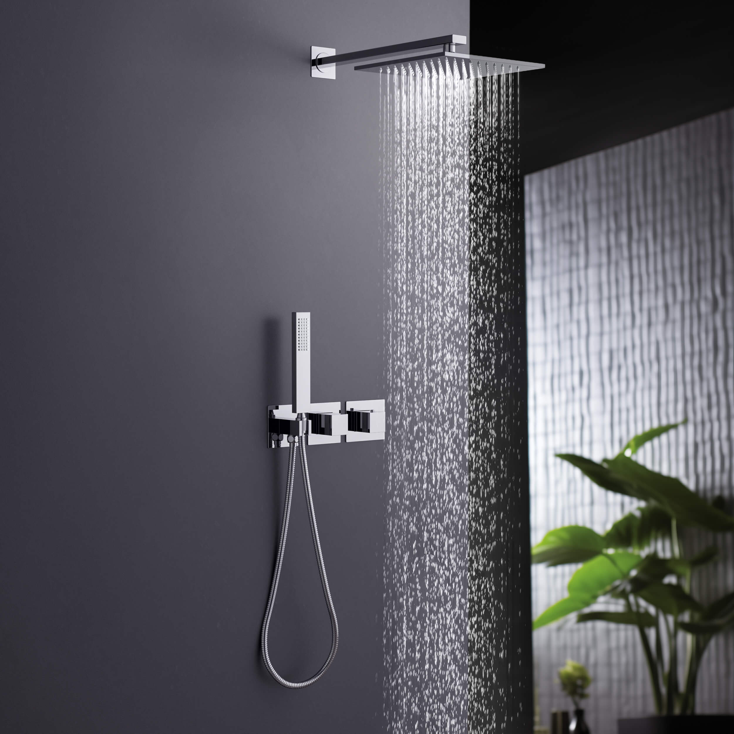 Cube 2 Function Thermostatic Shower System With Rough In Valve - KSF414