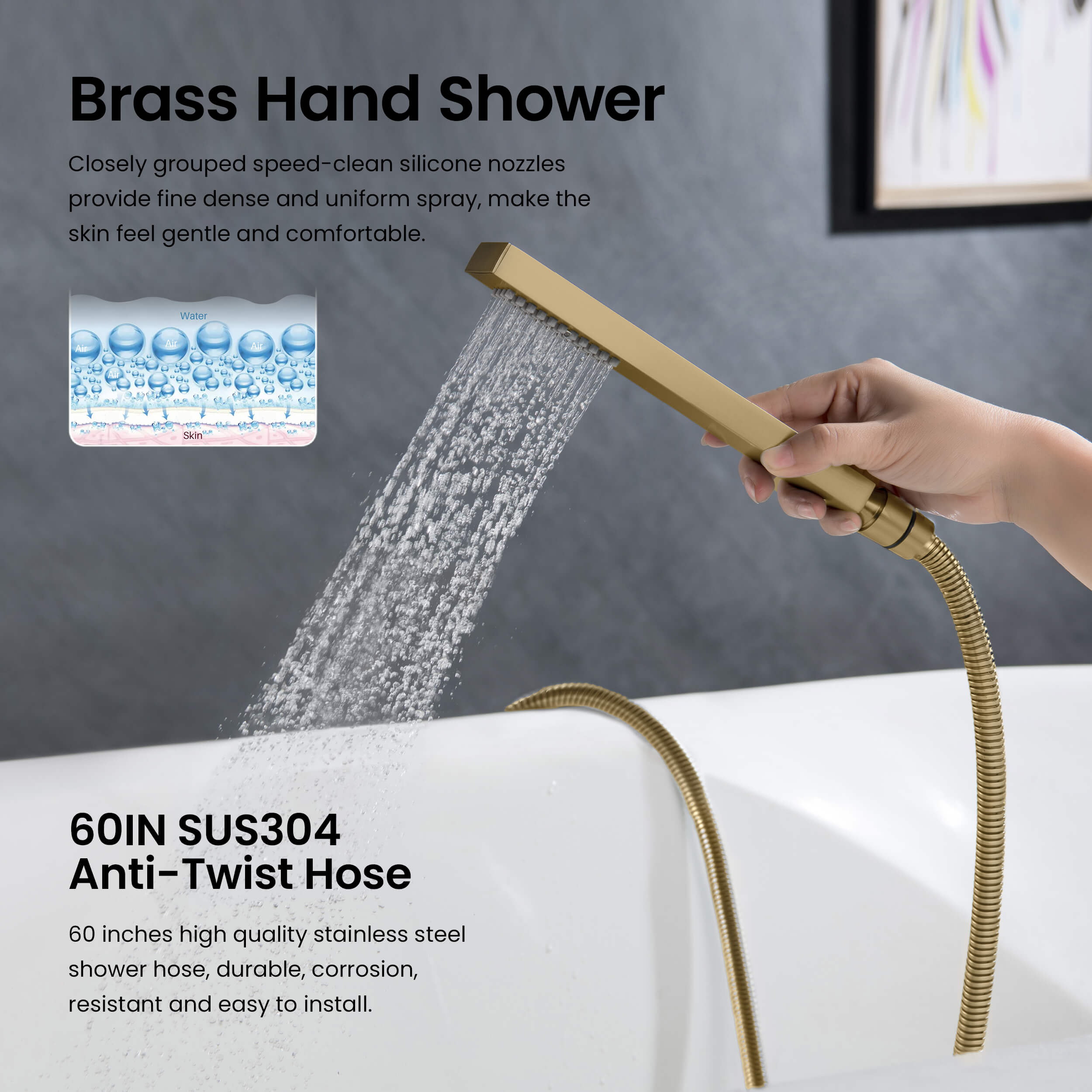 Cube Floor Mount Tub Filler With Hand Shower KTF302