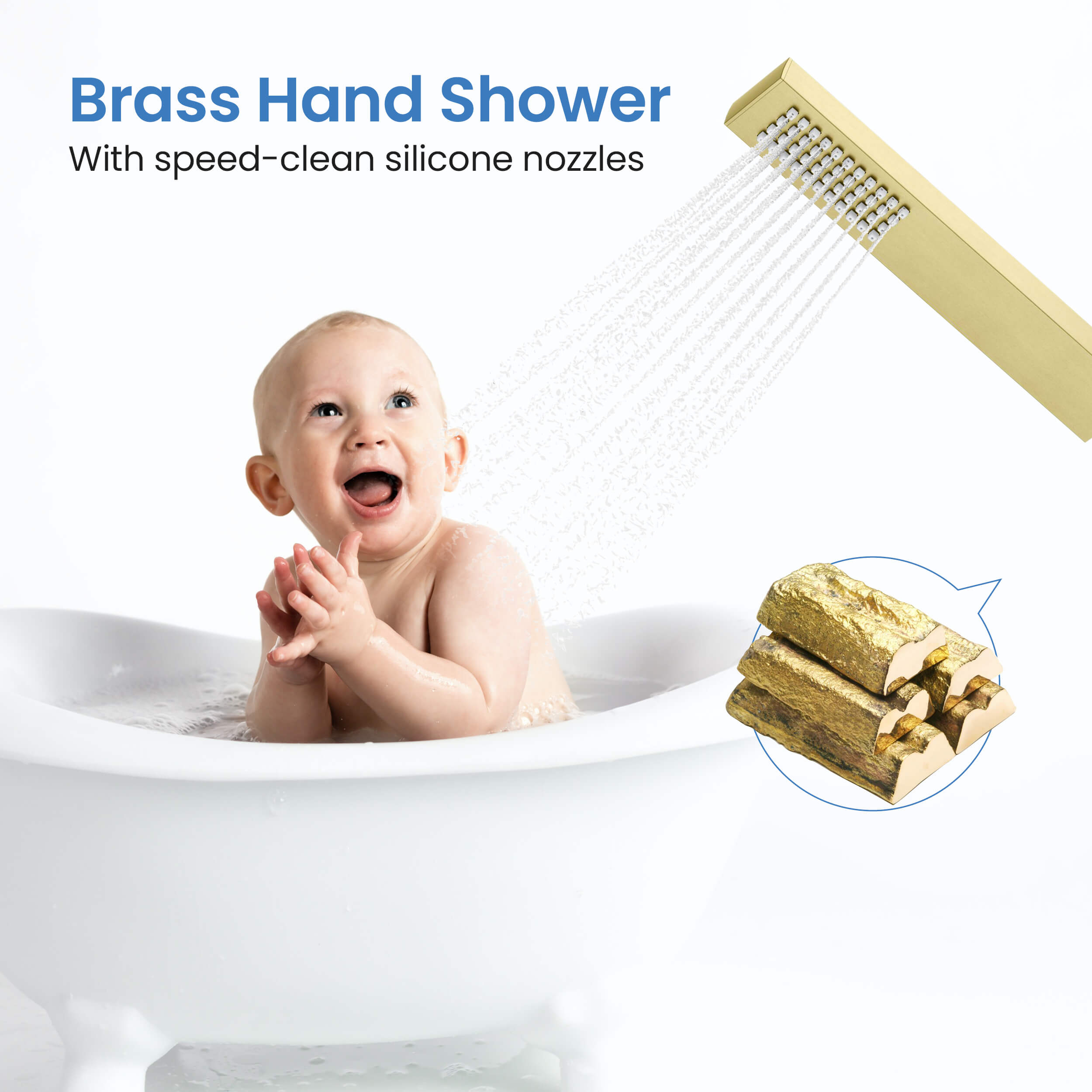 Cube Floor Mount Tub Filler With Hand Shower KTF302