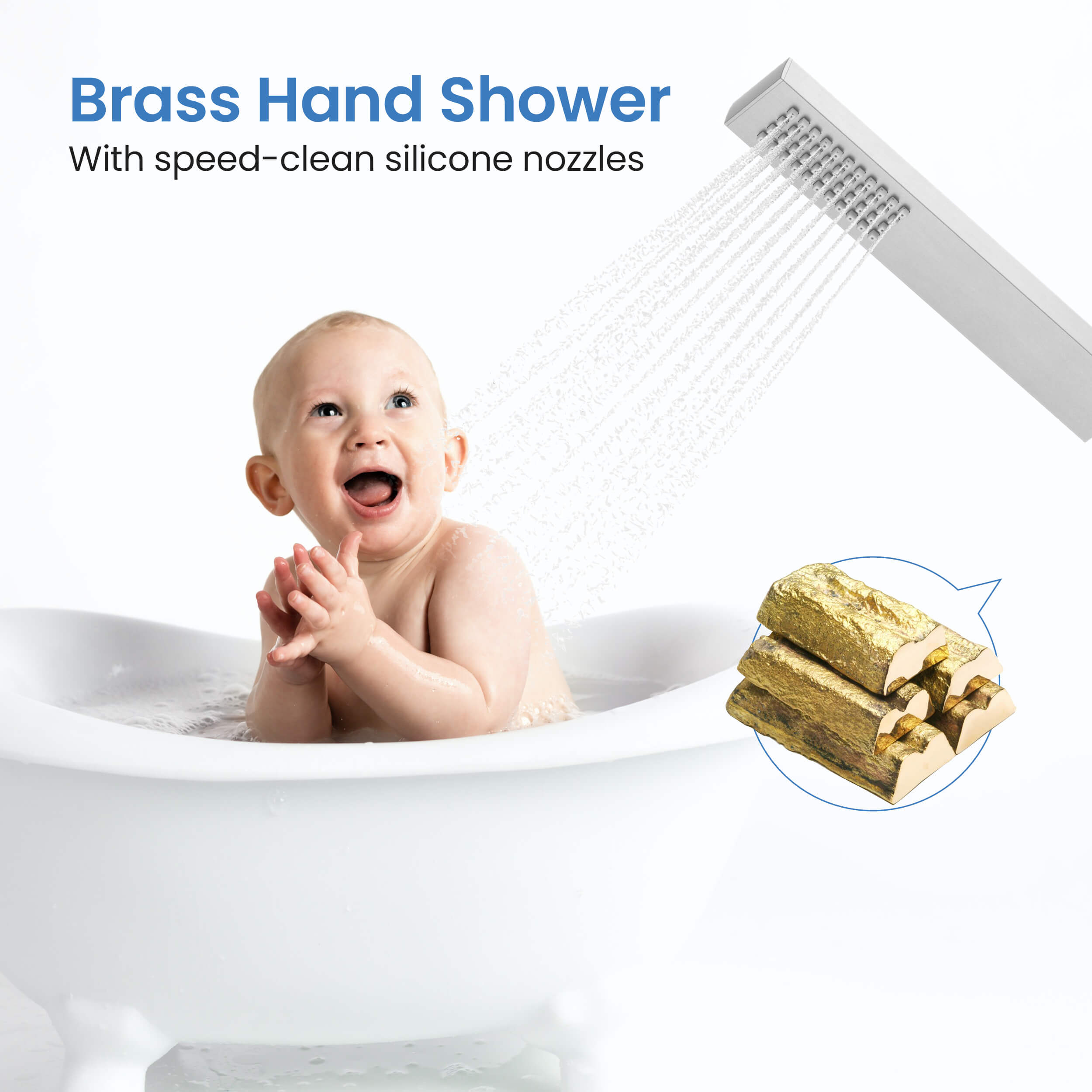Cube Floor Mount Tub Filler With Hand Shower KTF302