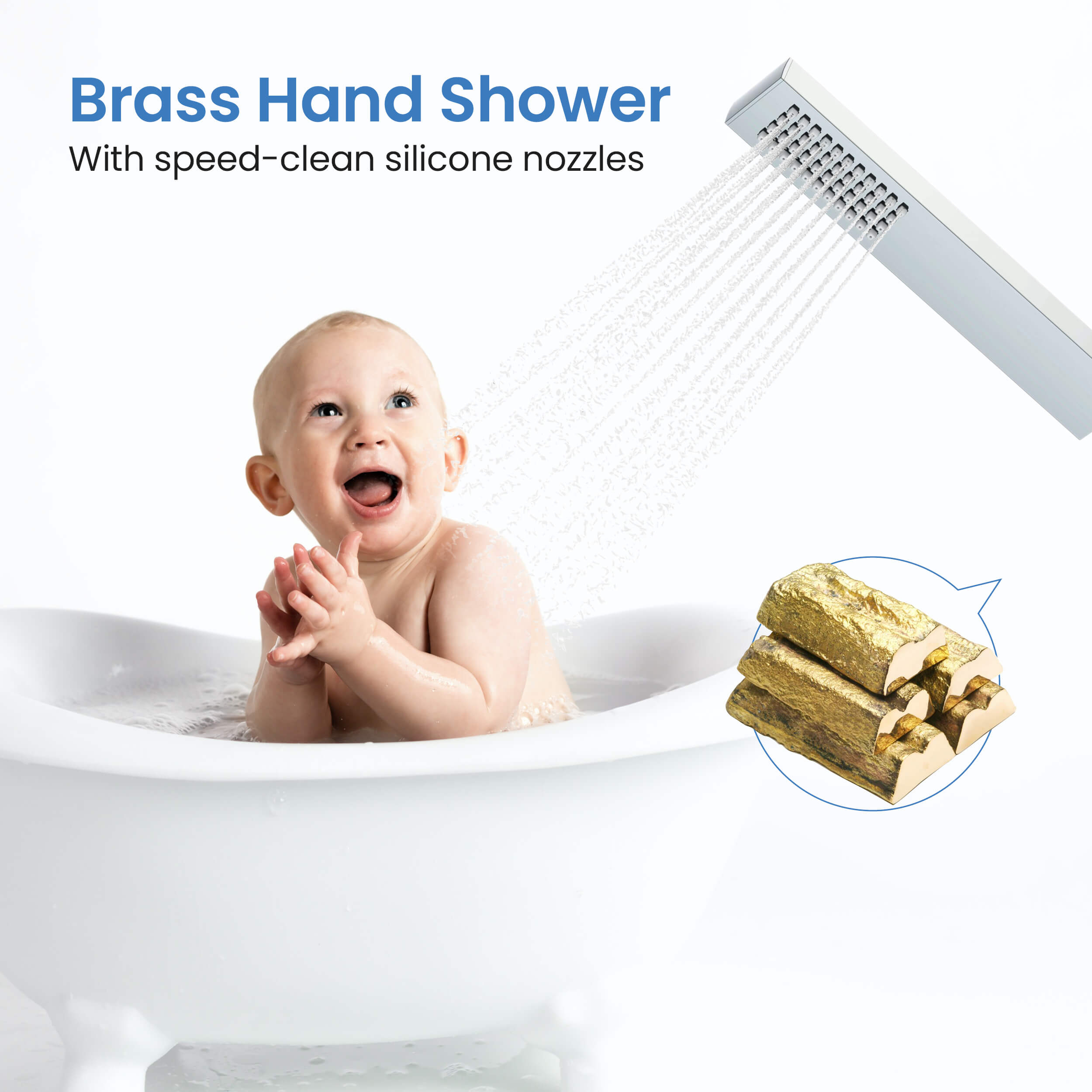 Cube Floor Mount Tub Filler With Hand Shower KTF302