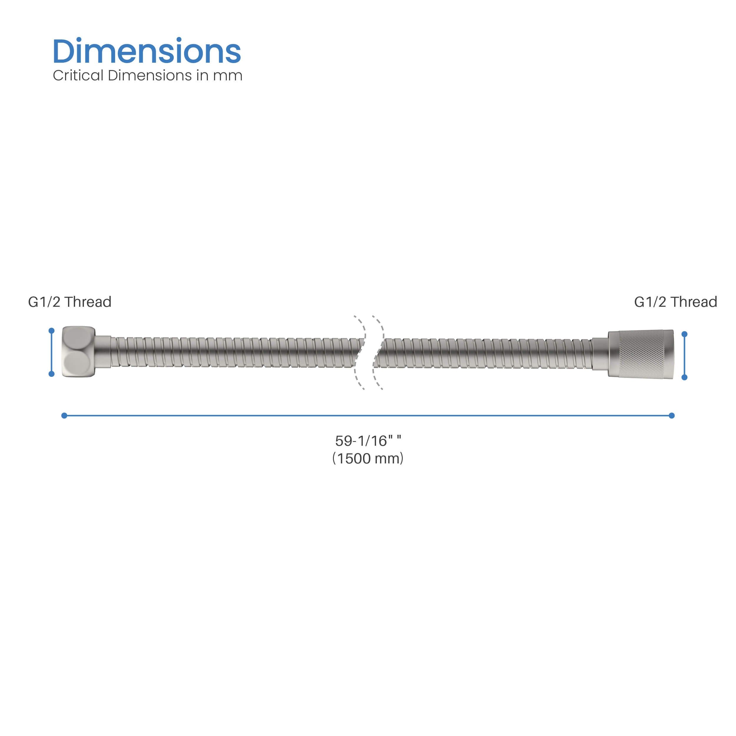 59" Metal Shower Hose SL5901
