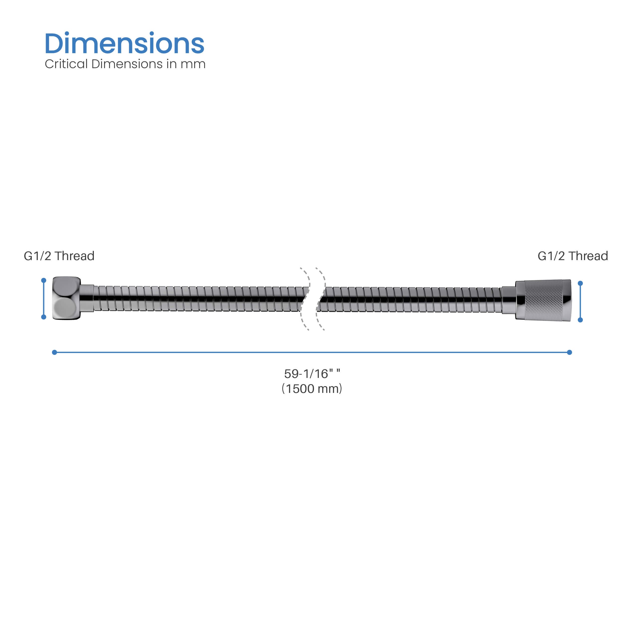 59" Metal Shower Hose SL5901