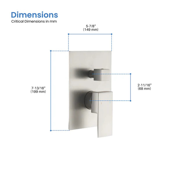 Cube 2 Function Rough-in Valve Trim Plate - SVT2-2