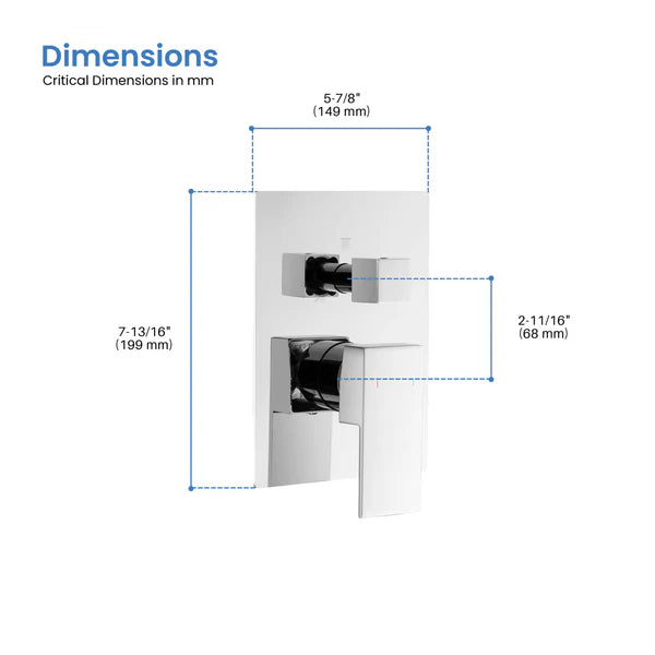 Cube 2 Function Rough-in Valve Trim Plate - SVT2-2