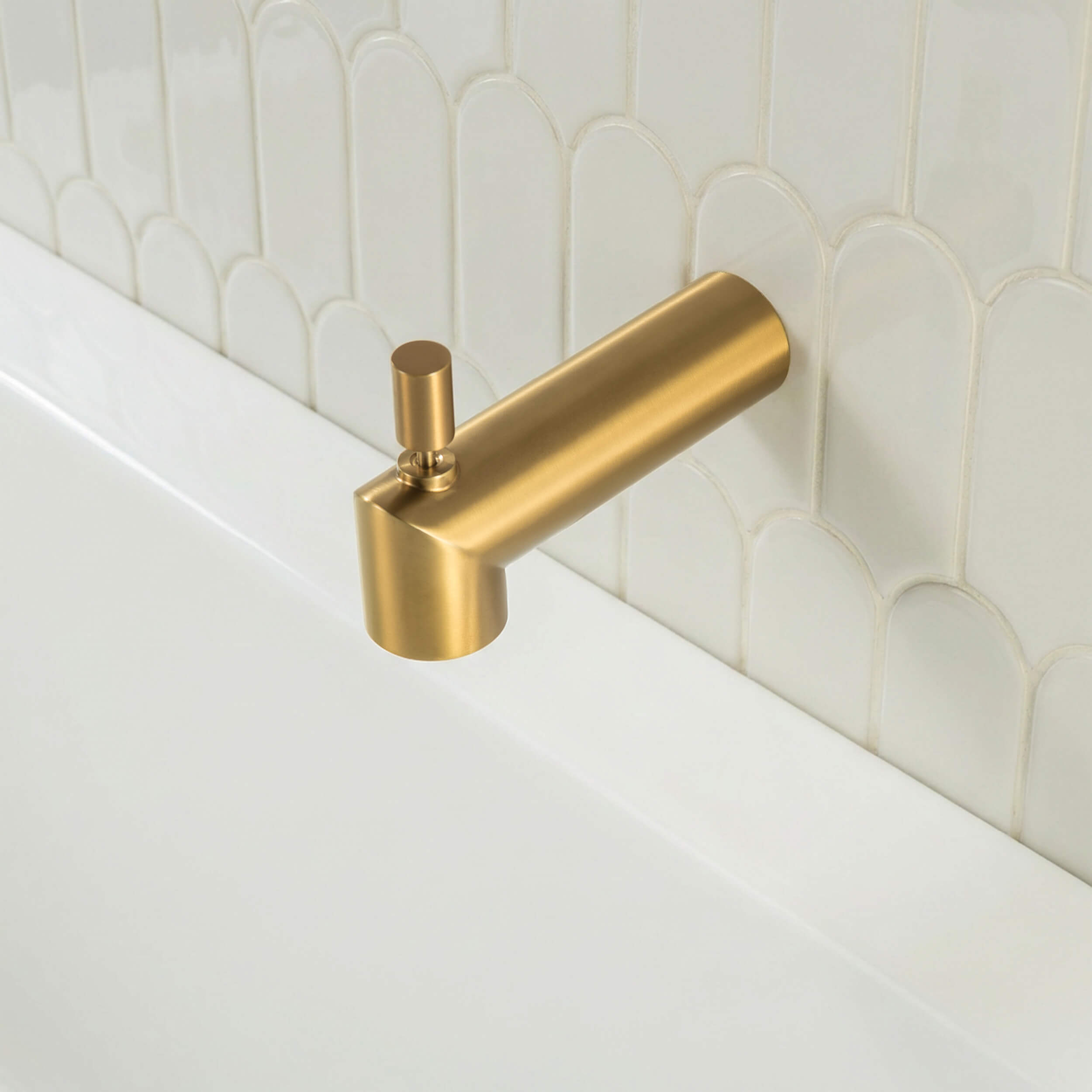 Circular Wall Mounted 1/2" Slip-On Tub Spout with Diverter - TS102