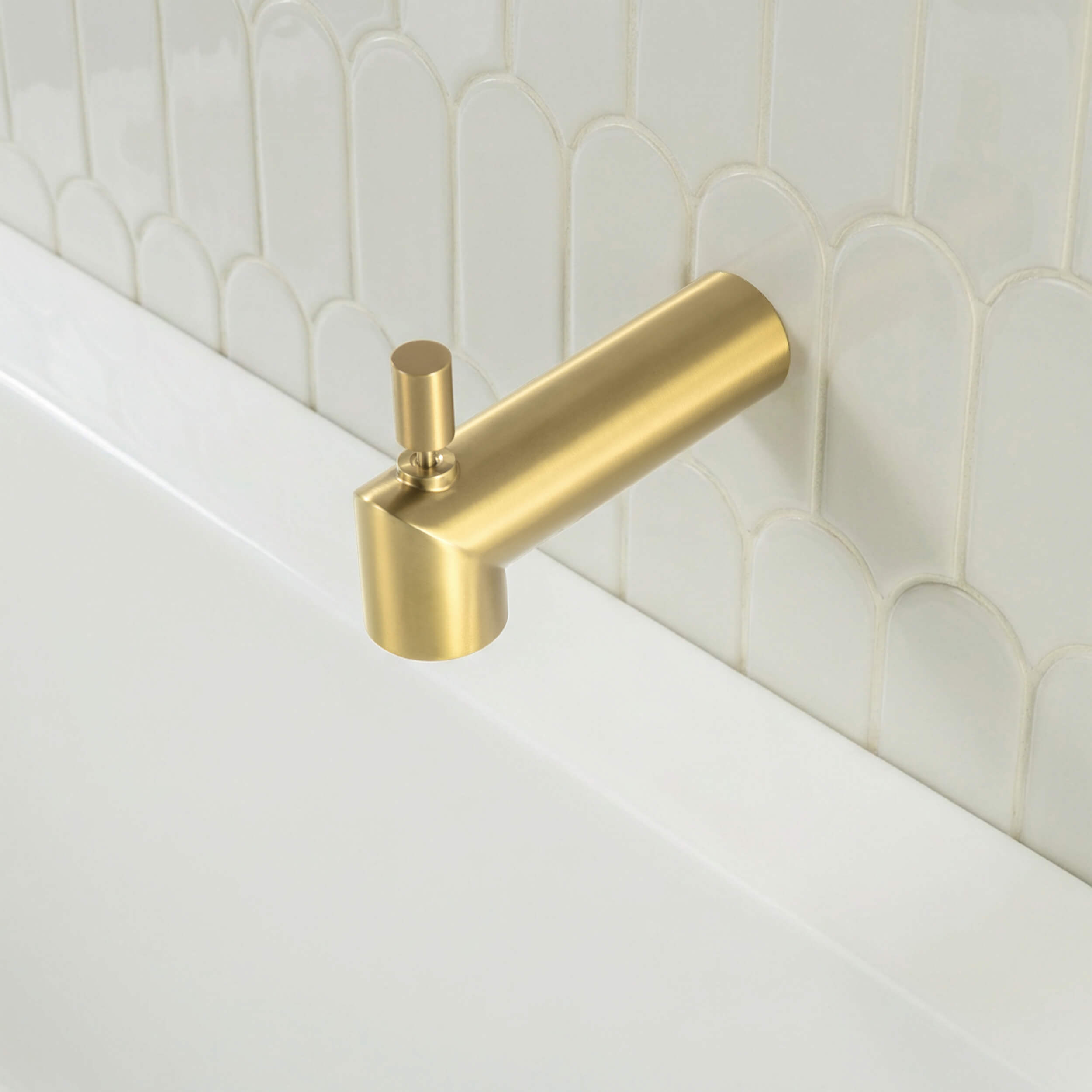 Circular Wall Mounted 1/2" Slip-On Tub Spout with Diverter - TS102