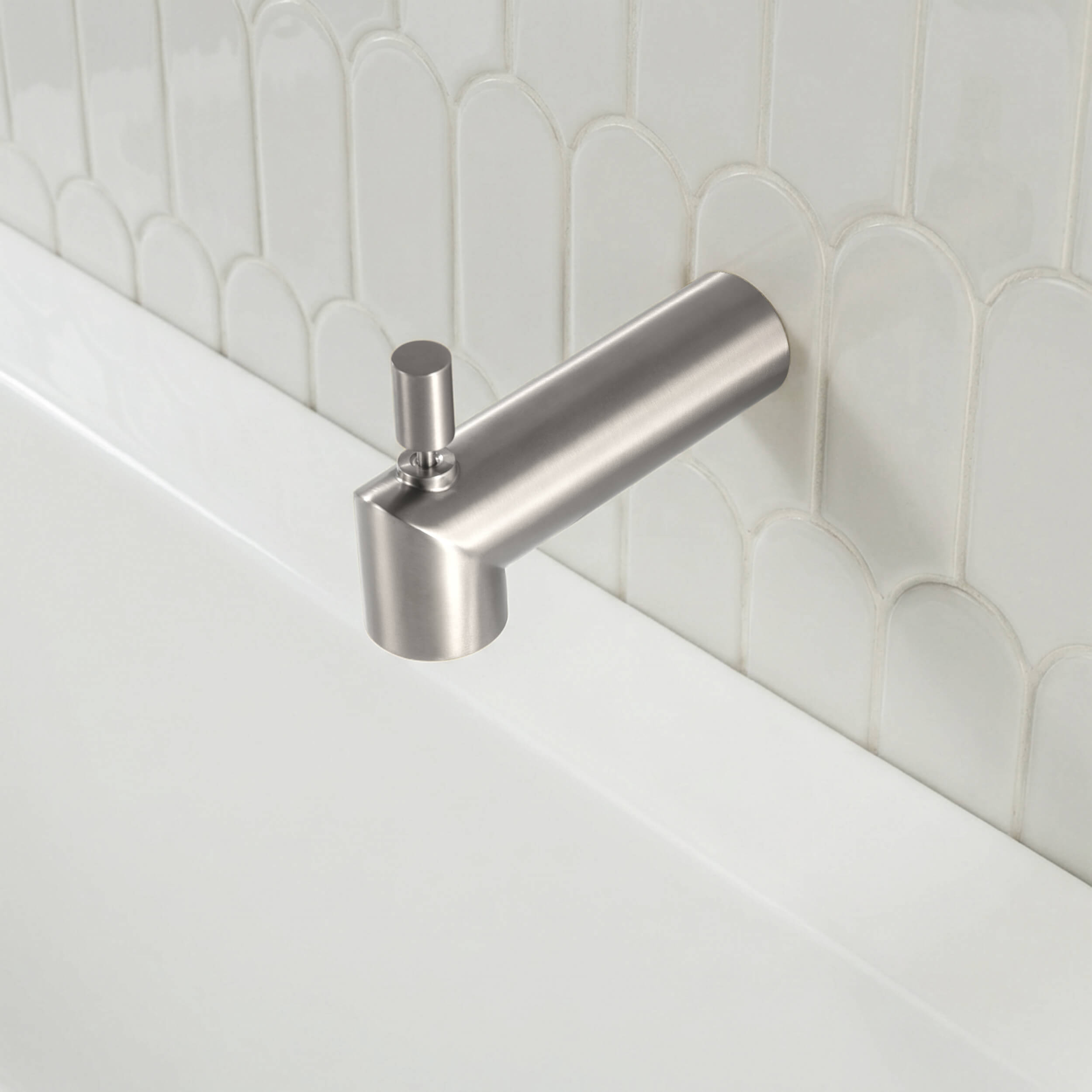 Circular Wall Mounted 1/2" Slip-On Tub Spout with Diverter - TS102
