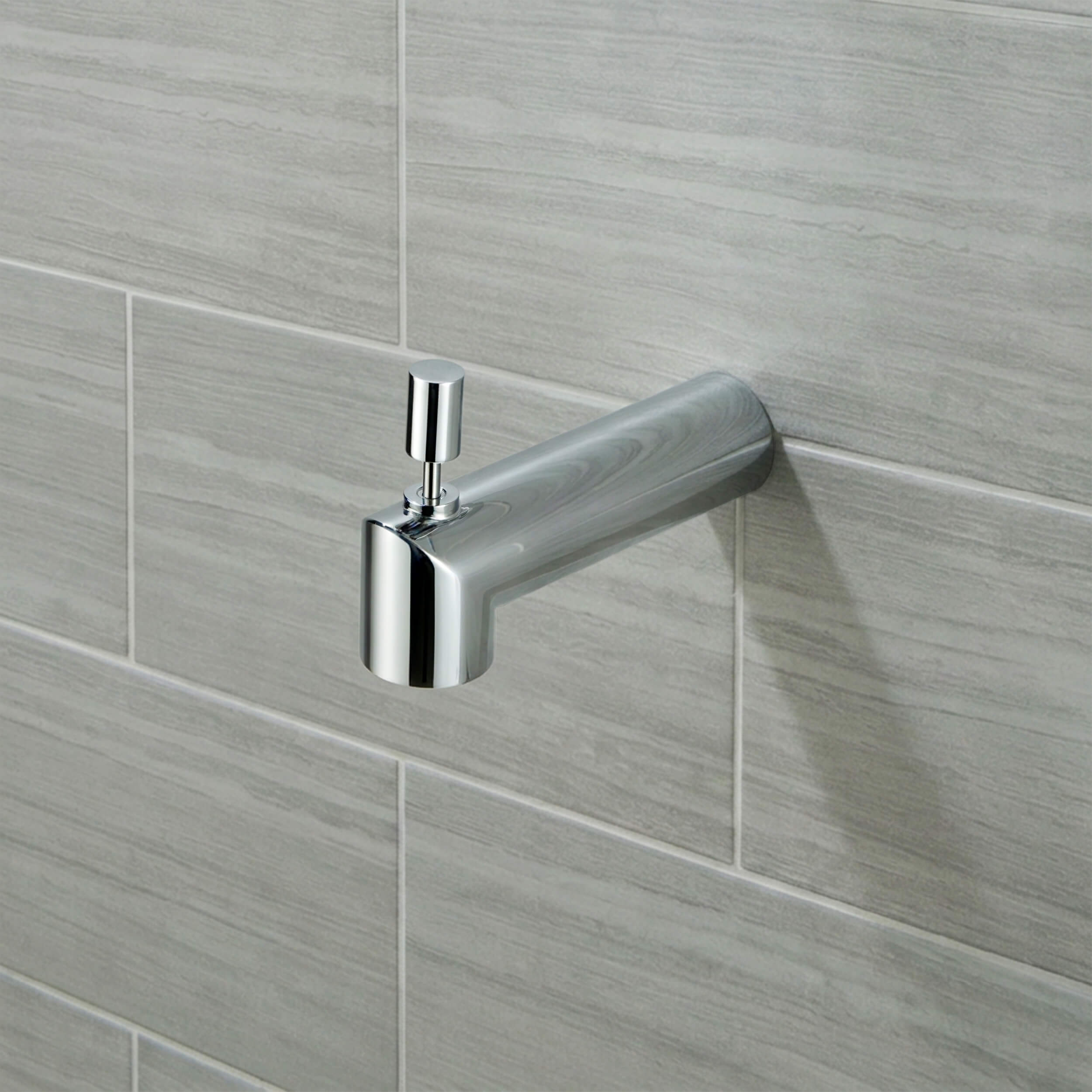 Circular Wall Mounted 1/2" Slip-On Tub Spout with Diverter - TS102