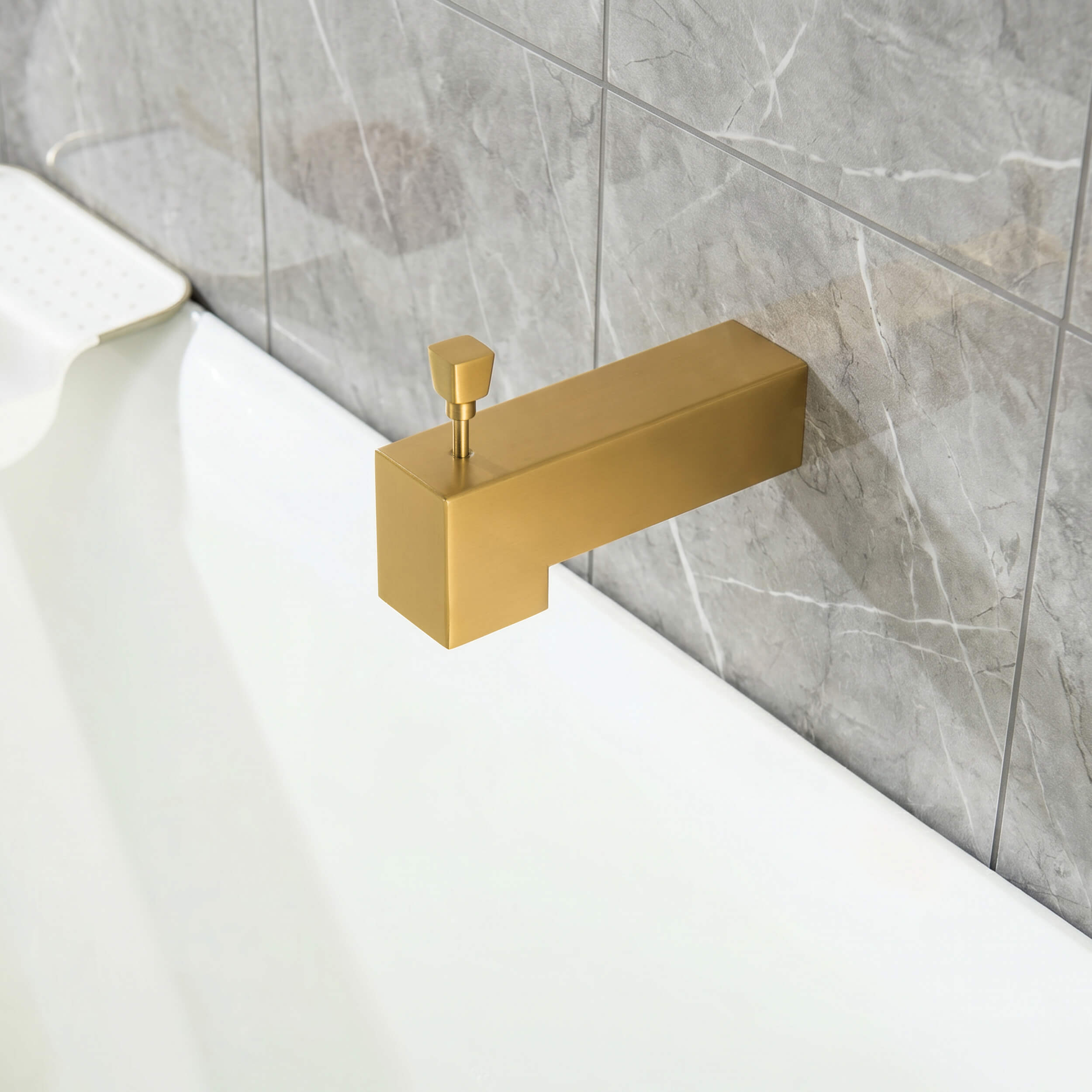 Cube Wall Mounted 1/2" Slip-On Tub Spout with Diverter - TS103