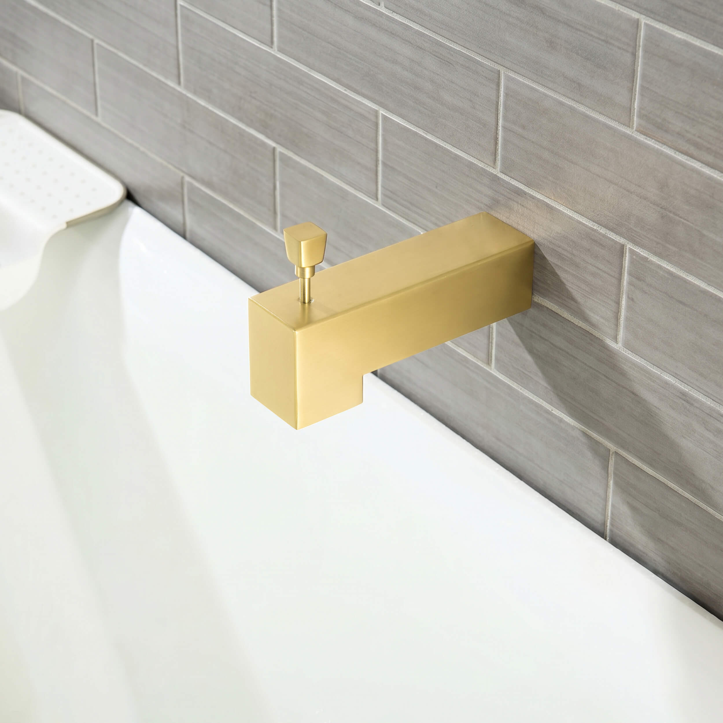 Cube Wall Mounted 1/2" Slip-On Tub Spout with Diverter - TS103