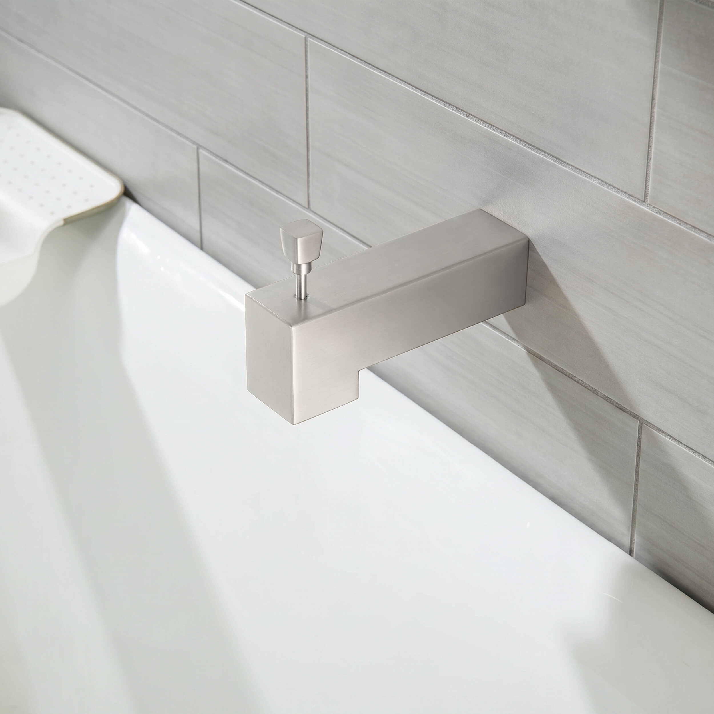 Cube Wall Mounted 1/2" Slip-On Tub Spout with Diverter - TS103