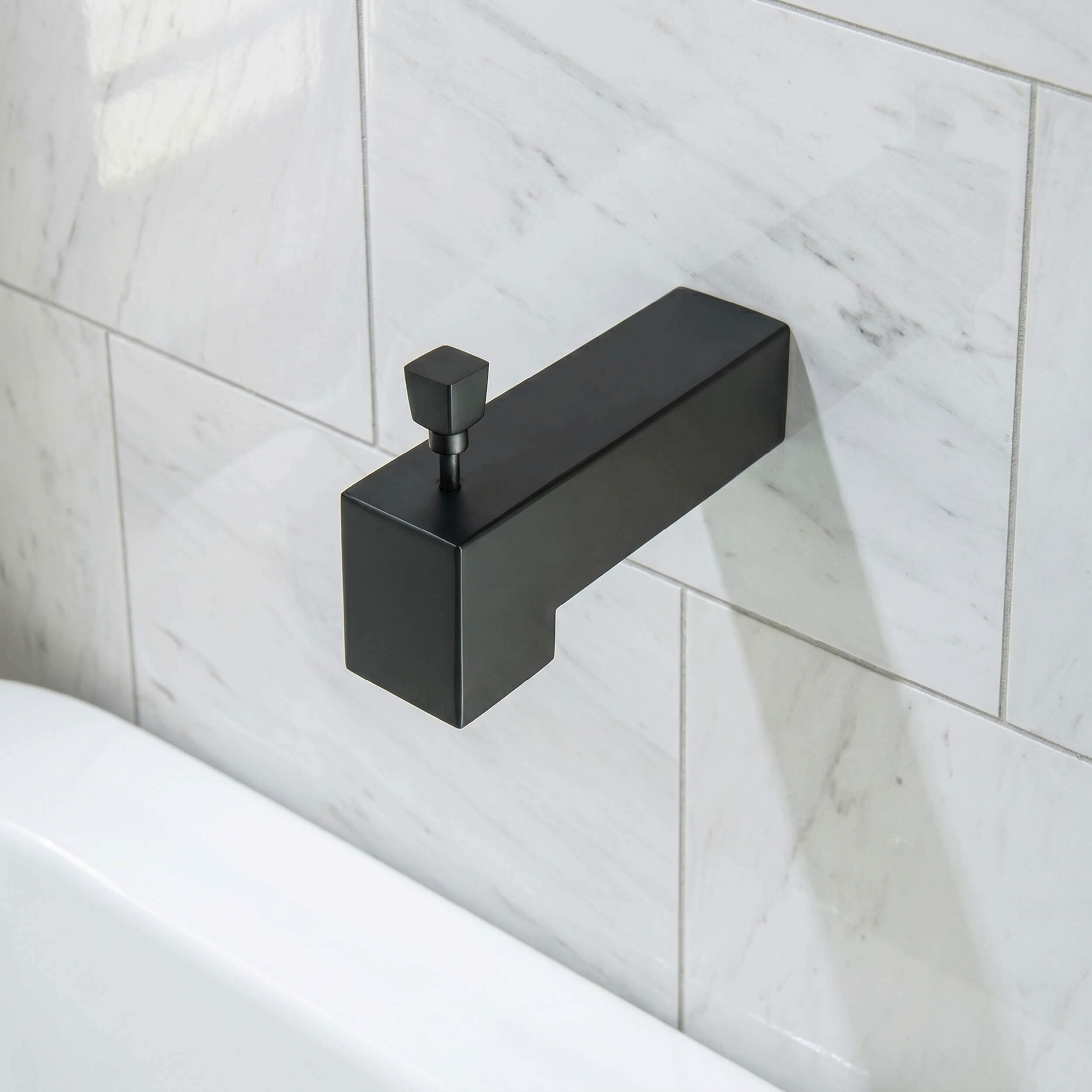 Cube Wall Mounted 1/2" Slip-On Tub Spout with Diverter - TS103