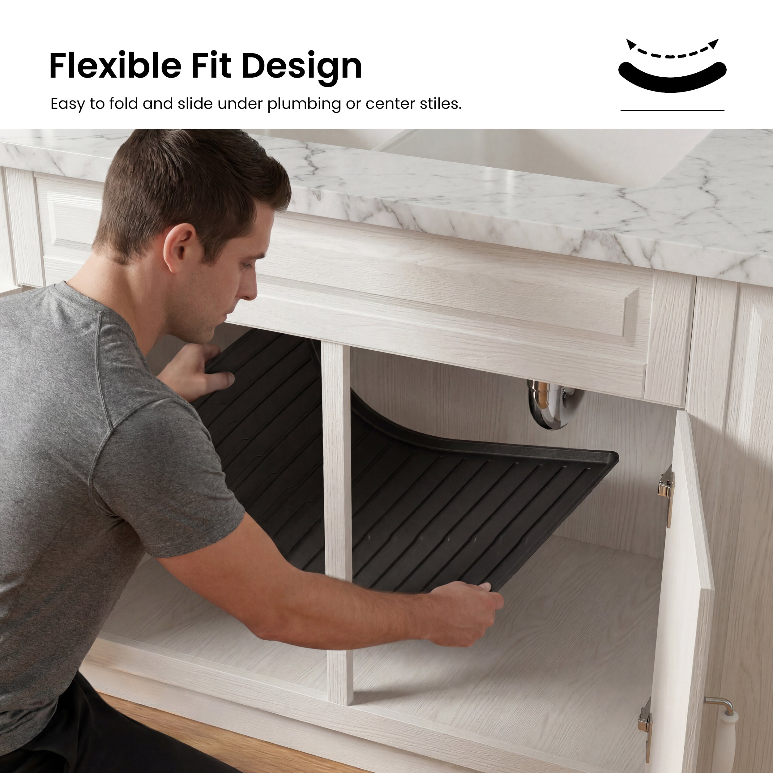 Premium Waterproof Under Sink Mat – 25" × 22" - USM-2522MB