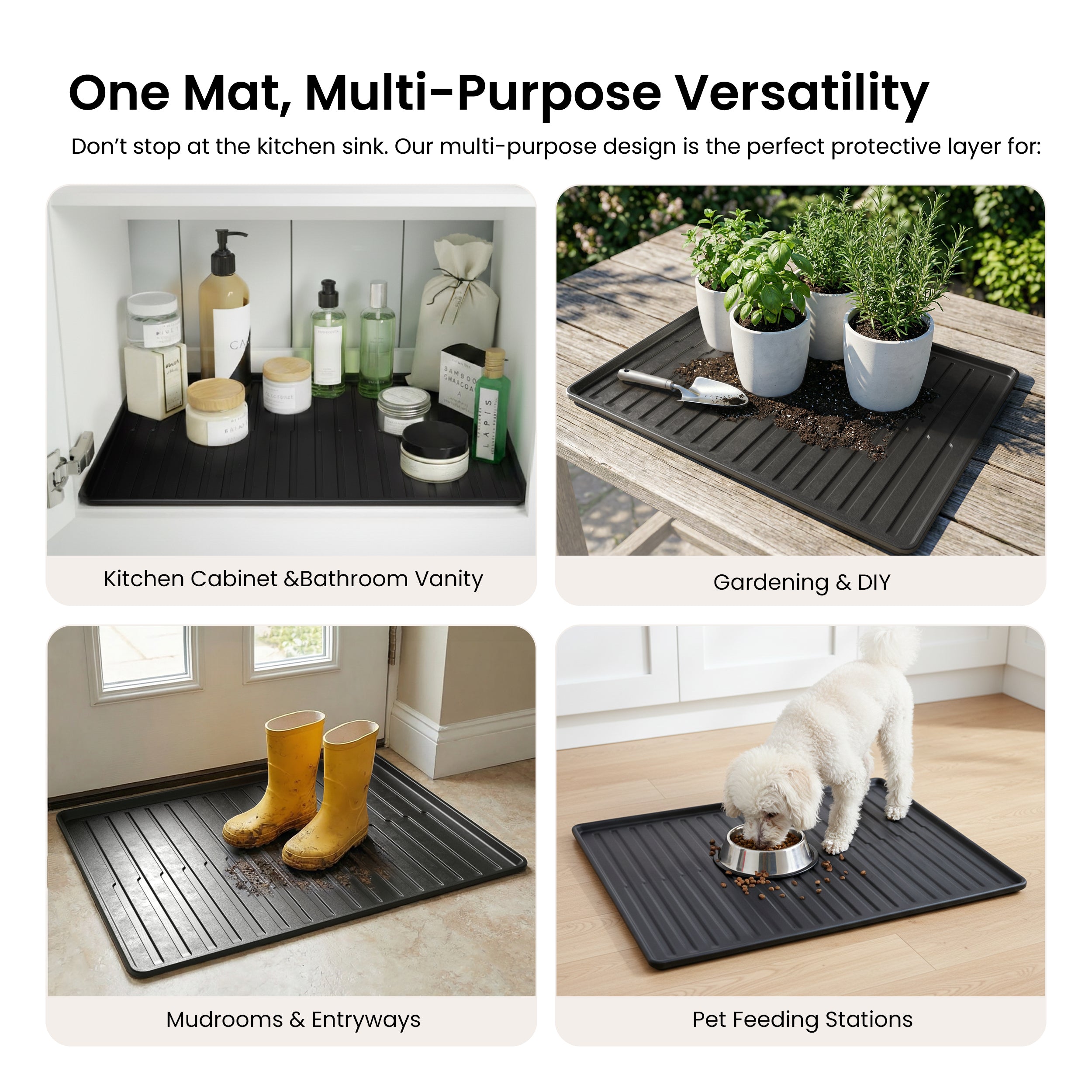 Premium Waterproof Under Sink Mat – 28" × 22" - USM-2822MB