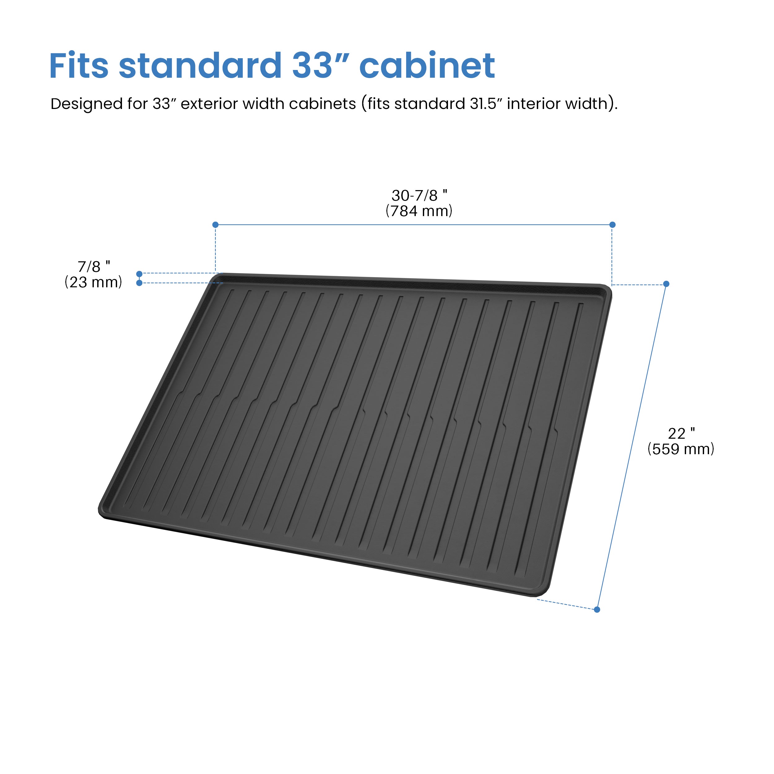 Premium Waterproof Under Sink Mat – 31" × 22" - USM-3122MB