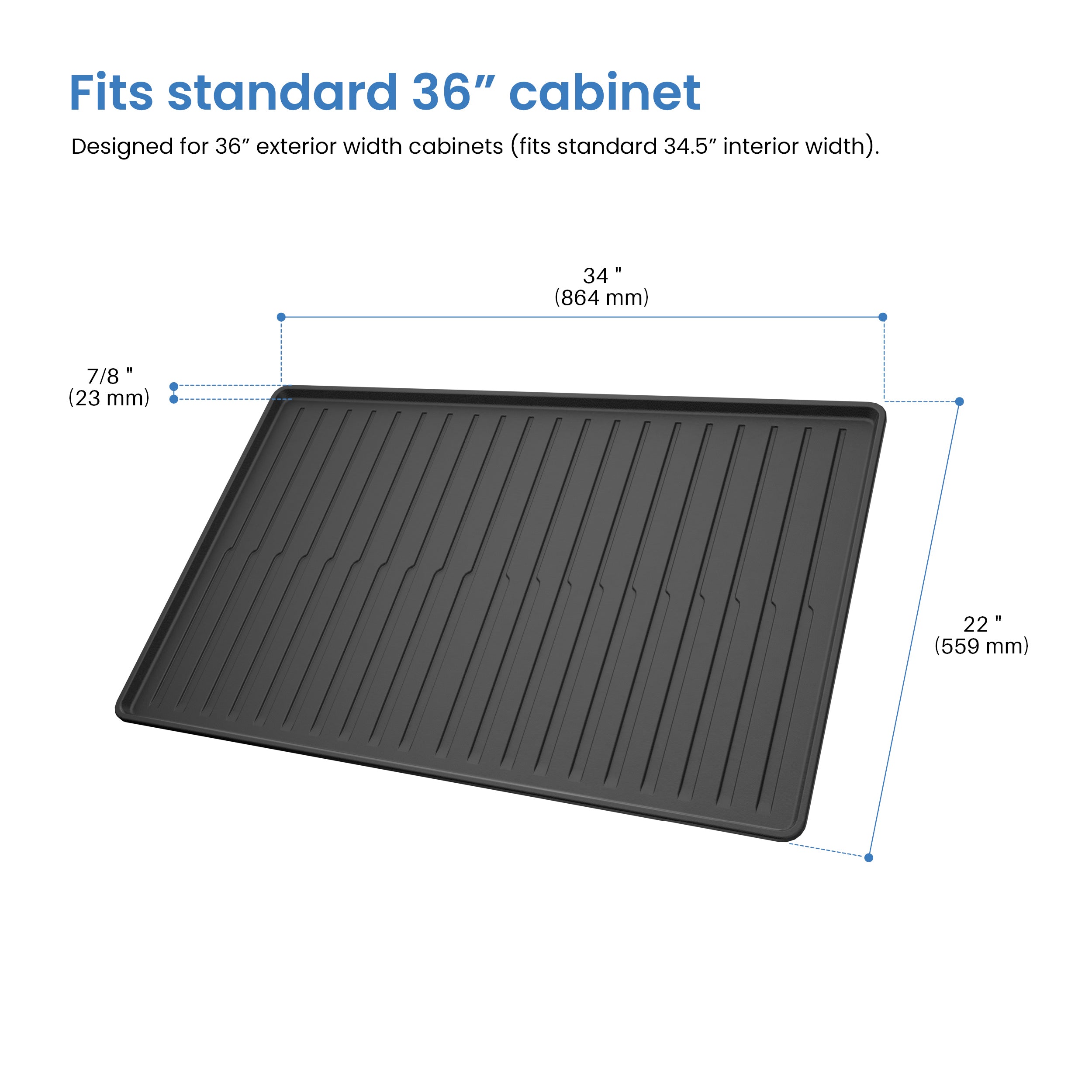 Premium Waterproof Under Sink Mat – 34" × 22" - USM-3422MB